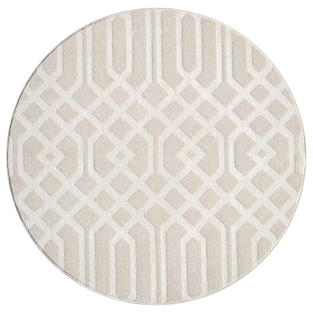 Carpet City Teppich »FLAIR138«, rund, 11 mm Höhe, Kurzflor-Teppich, Skandi-Stil, Wohnzimmer