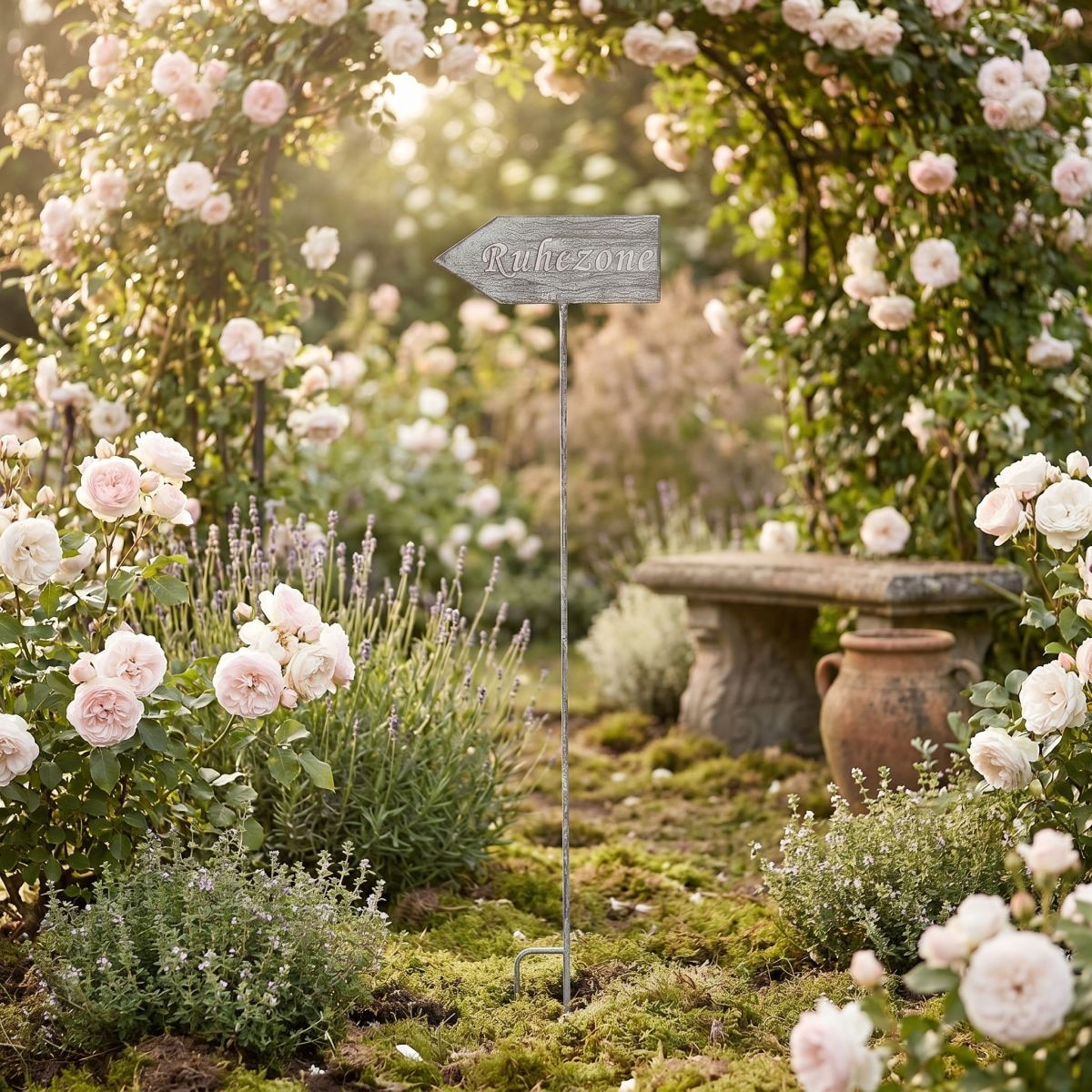 Ambiente Haus Gartenstecker »Ruhezone (H) 122cm« als Pfeil mit Schriftzug Ruhezone für den Außenbereich