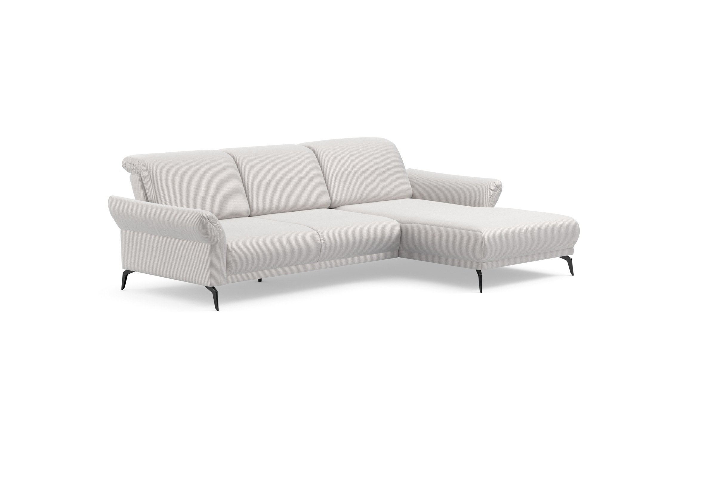 INOSIGN Ecksofa »Coco L-Form«, Sitztiefen-, Arm- und Kopfteilverstellung, Cord-Bezug, Fußhöhe 15 cm
