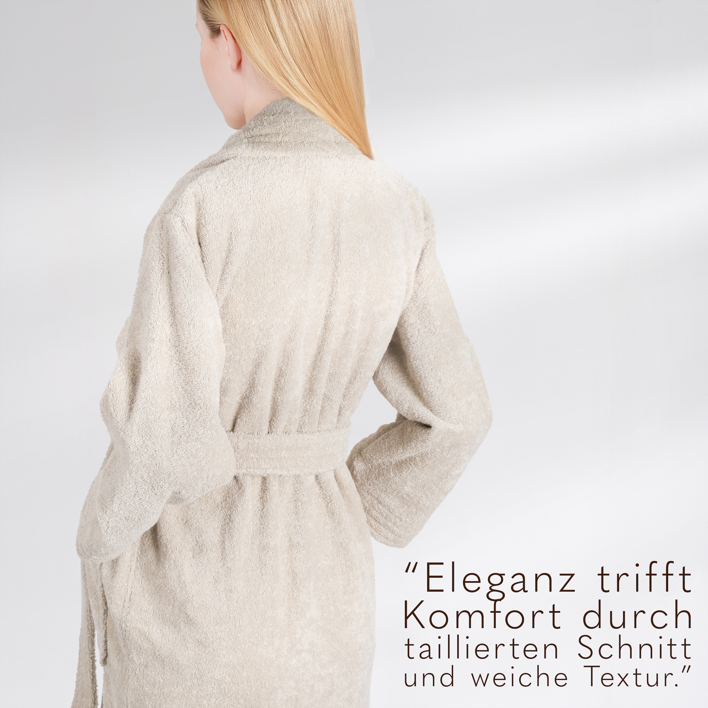 HAMMETEX Damenbademantel »Ren, 100% Baumwolle« 380 g/m² Frottee Bademantel mit Taschen – Saugfähig & Weich