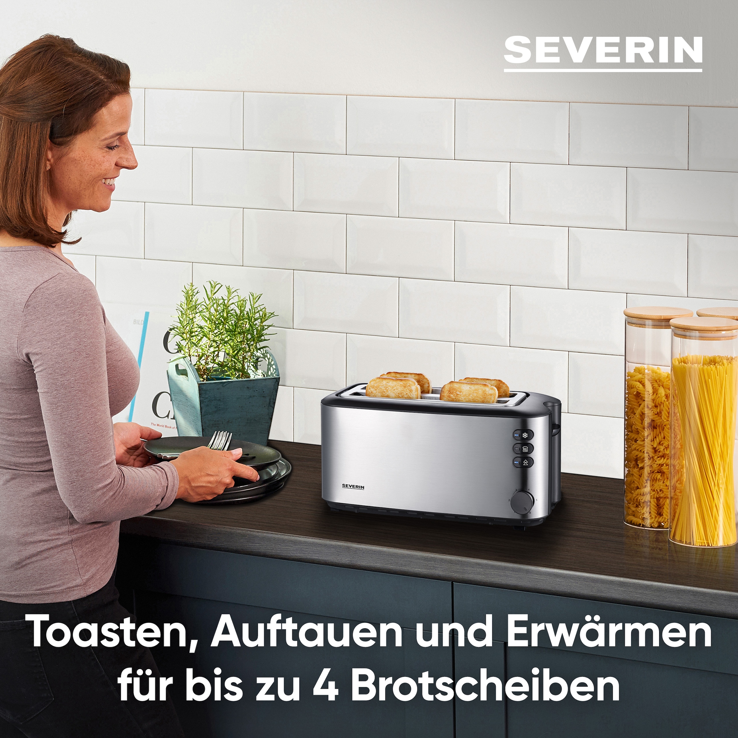 Severin Toaster »AT 2509« 2 lange Schlitze für 4 Scheiben 1400 W