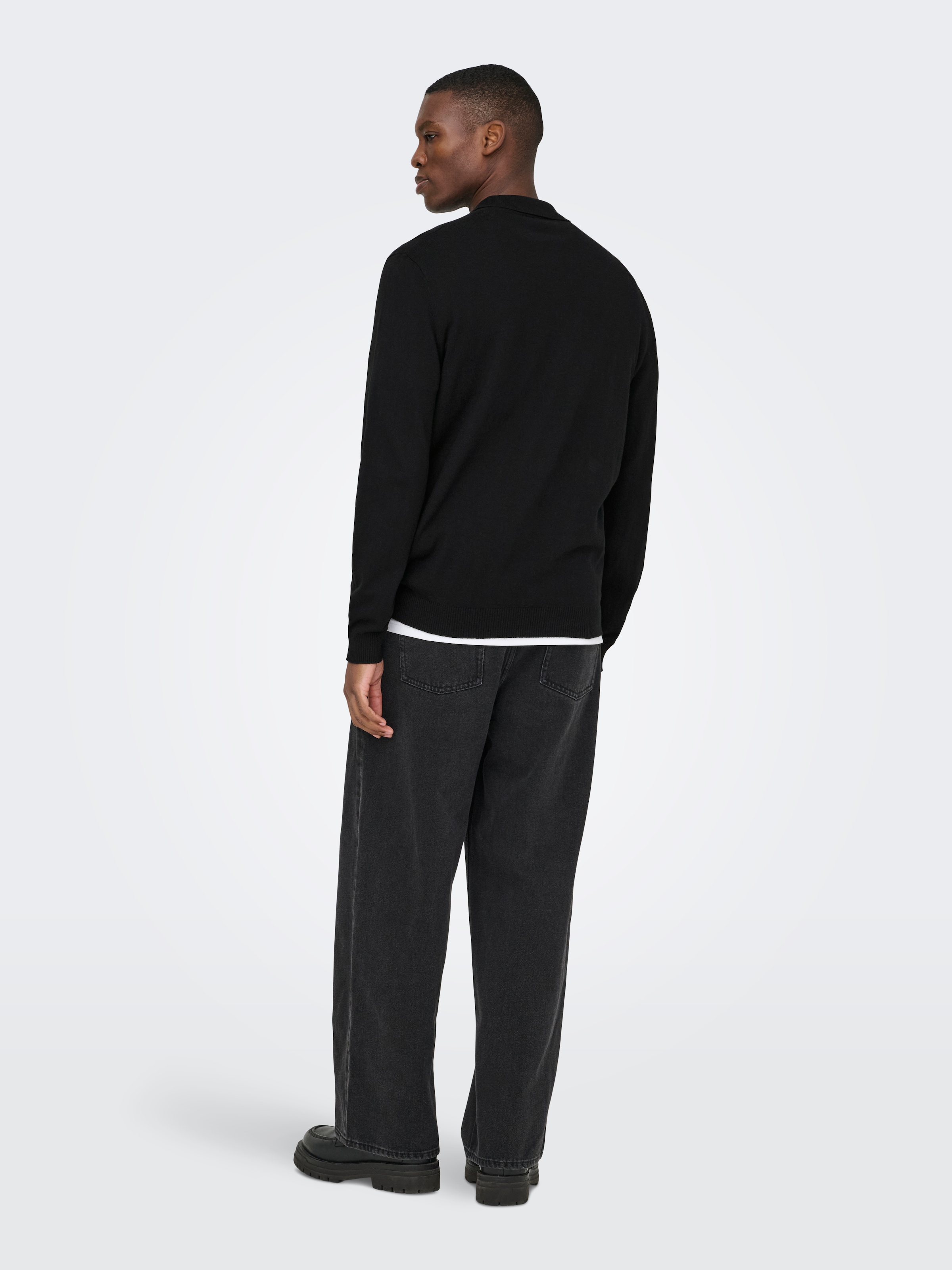 ONLY & SONS Polokragenpullover »ONSLOUI REG 12 LS MEL POLO KNIT«