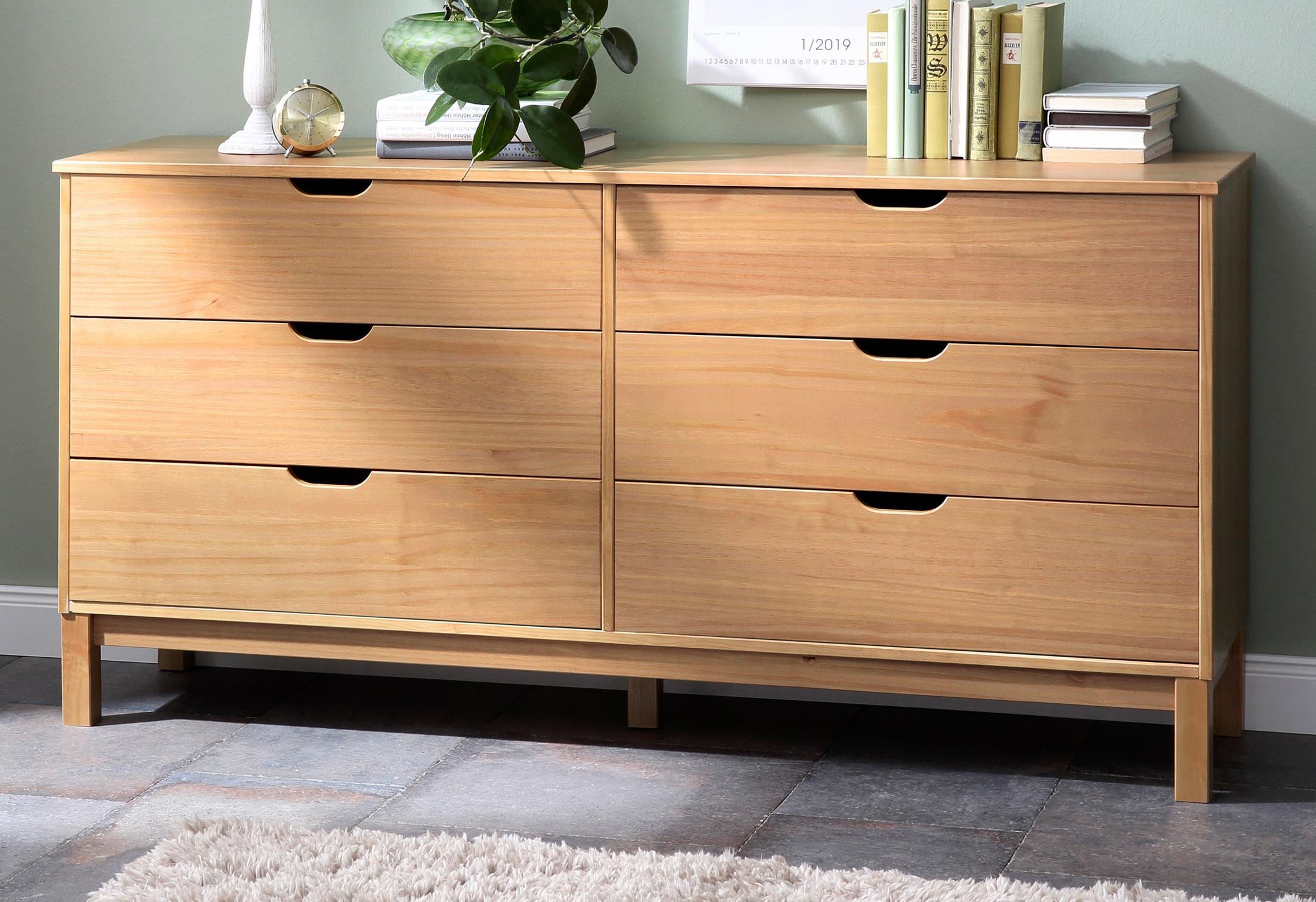 OTTO home Kommode »Post« massives Kiefernholz, mit vielen Stauraummöglichkeiten, Breite 150 cm
