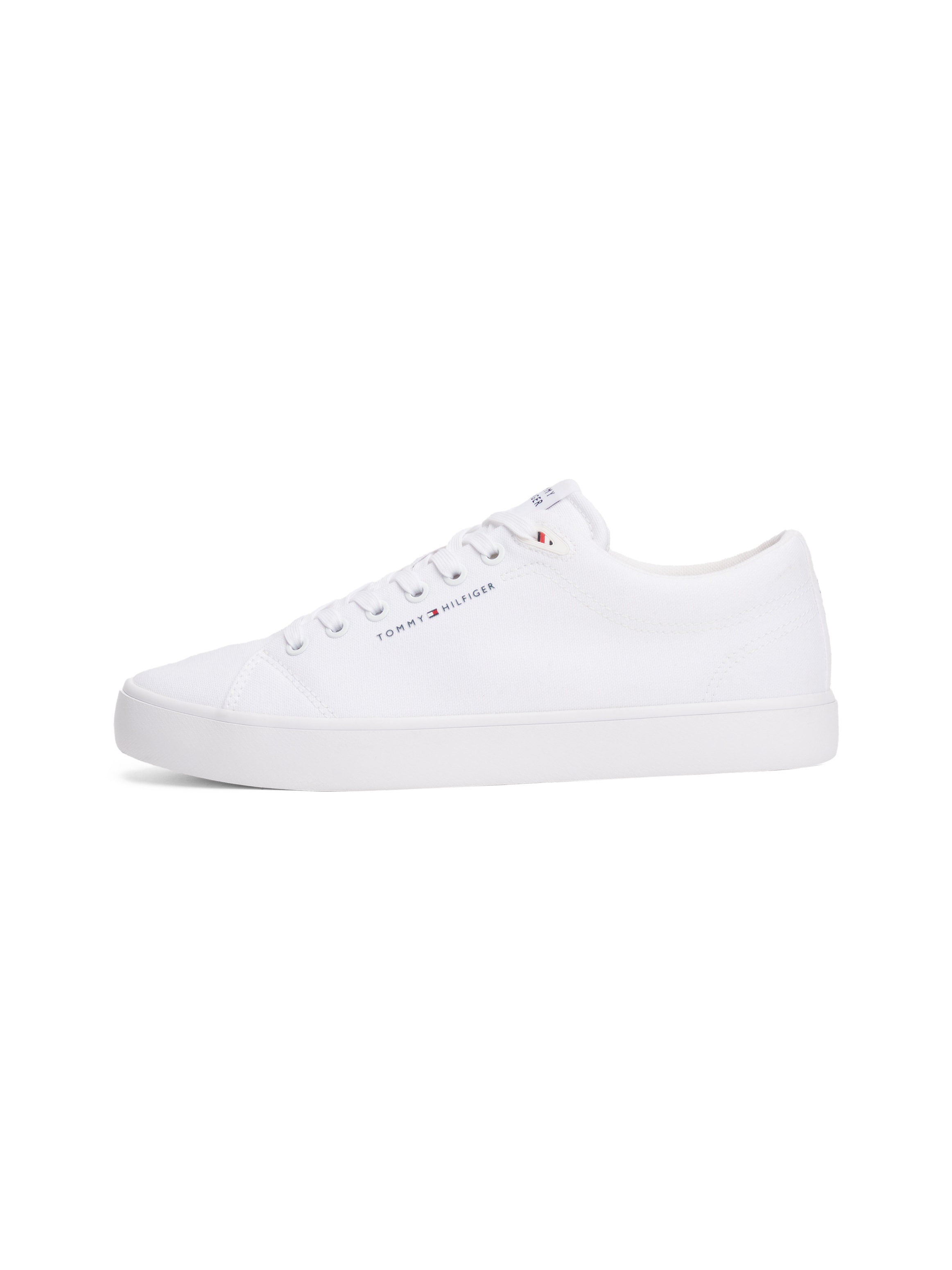 Tommy Hilfiger Sneaker »TH HI VULC LOW CORE CANVAS«, Freizeitschuh, Halbschuh, Schnürer mit weich gepolstertem Schaftrand