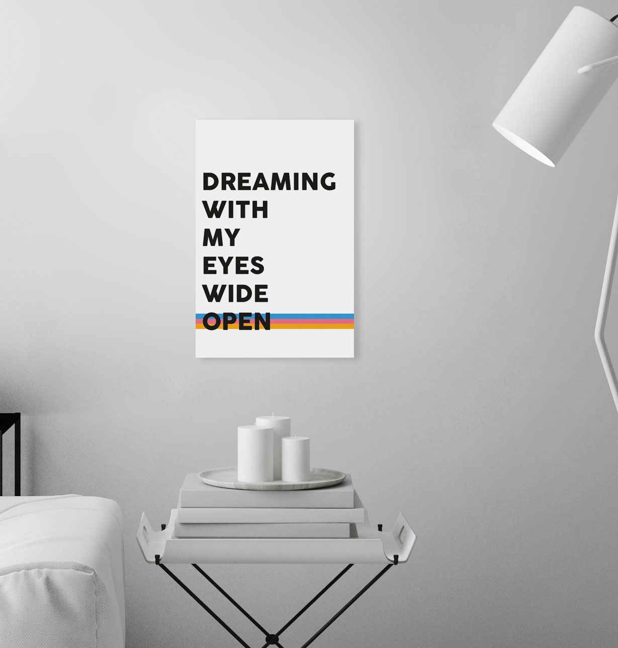 queence Leinwandbild »Spruch Dreaming« Kunst | Modern | Motivationsbilder | Schriftzug | Sprüche & Texte Premium-Leinwandstoff, Handarbeit aus Deutschland