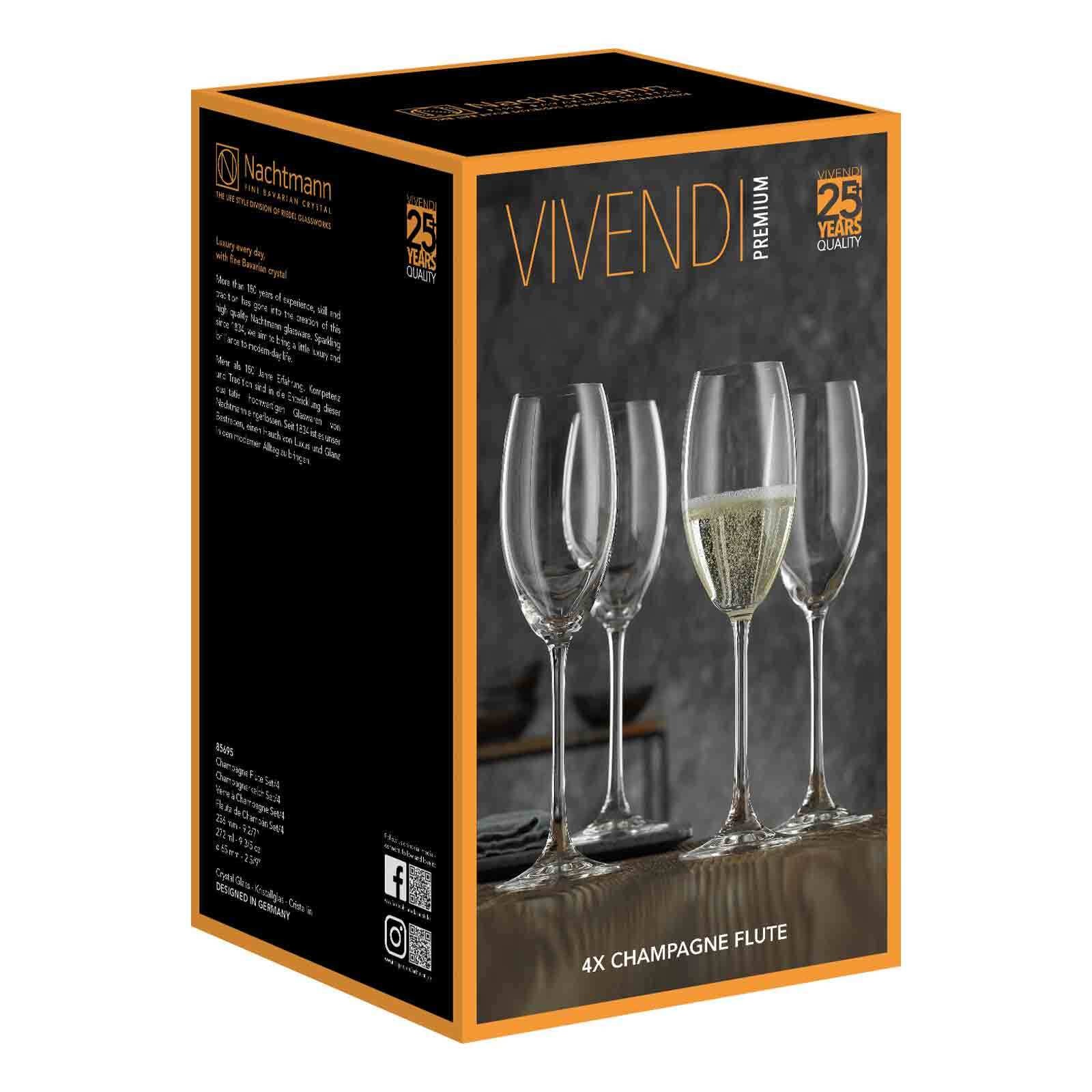 Nachtmann Champagnerglas »Champagnergläser Vivendi 272 ml 4er Set transparent«