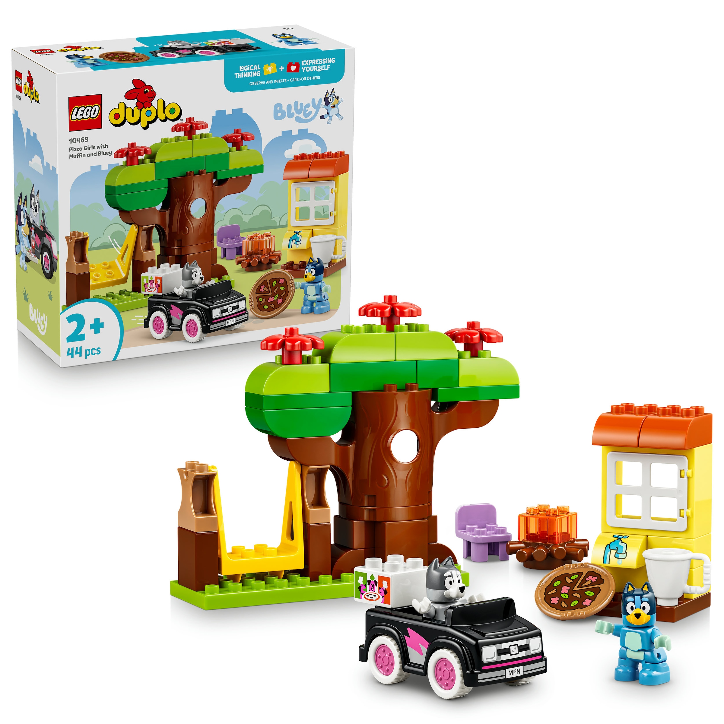 LEGO® Konstruktionsspielsteine »Pizza-Schwestern mit Muffin und Bluey (10469), LEGO DUPLO Bluey« Made in Europe