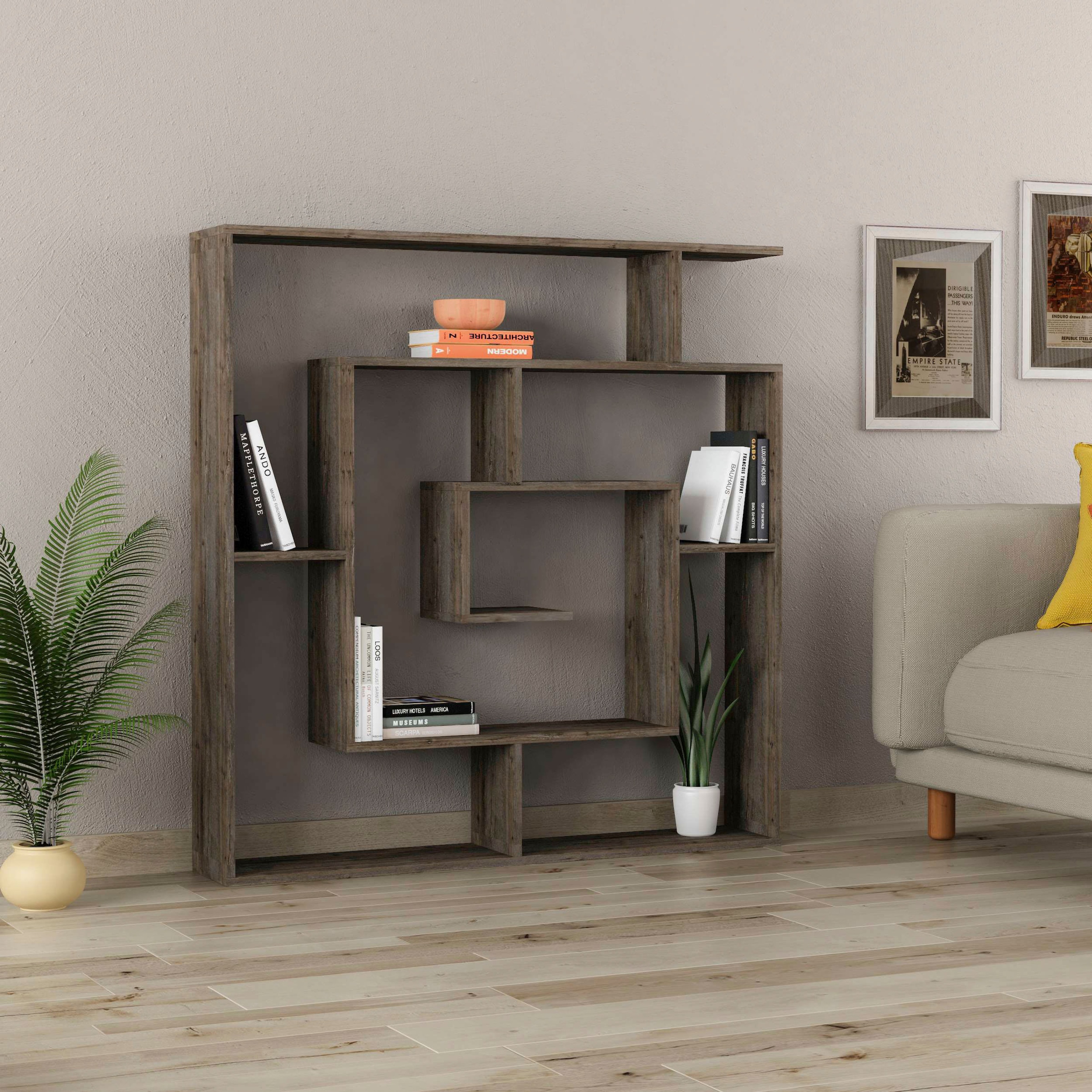 Decortie Bücherregal »Labirent Bücherregal«, (Packung), Leichte Montage, Lagerung, Platzsparend