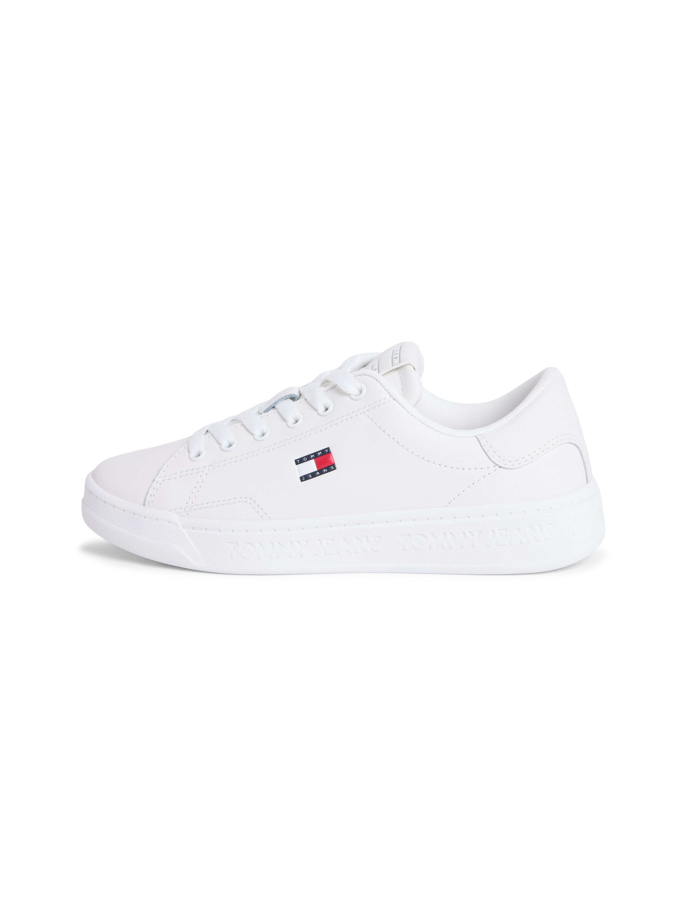 Tommy Jeans Plateausneaker »TJW SCRIPT CUPSOLE«  Freizeitschuh, Halbschuh, Schnürschuh mit seitlicher Logoflagge