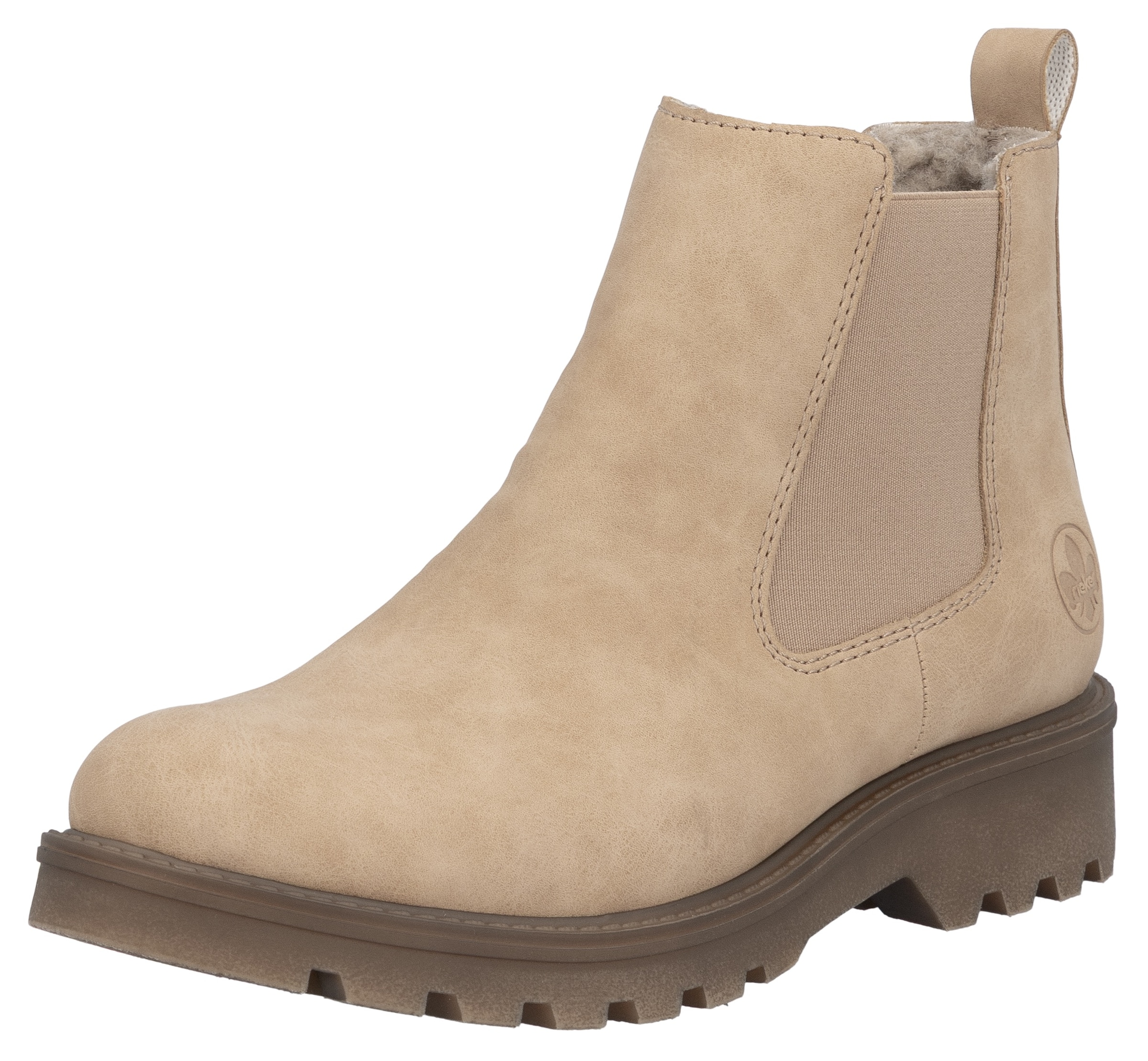 Rieker Chelseaboots  , Schlupfboots, Stiefelette, Blockabsatz, mit kuscheligem Warmfutter