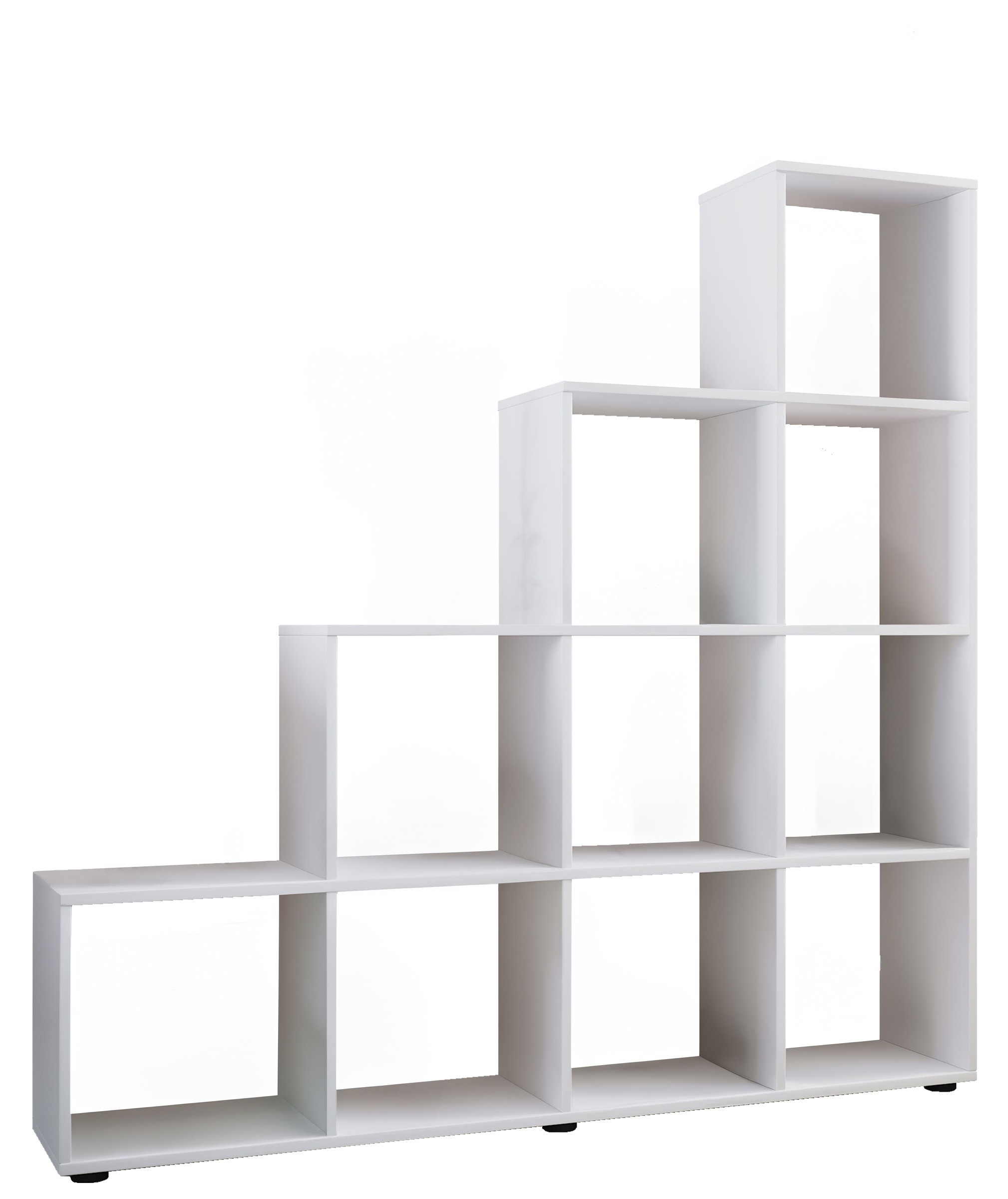 VCM Standregal »VCM Holzregal stehend | platzsparendes Regal | Maße: H. 139 x B. 143 x T. 29 cm | Elegantes Regal stehend | Aufbewahrungsregal | Bücherregal | Treppenregal - Napoli«