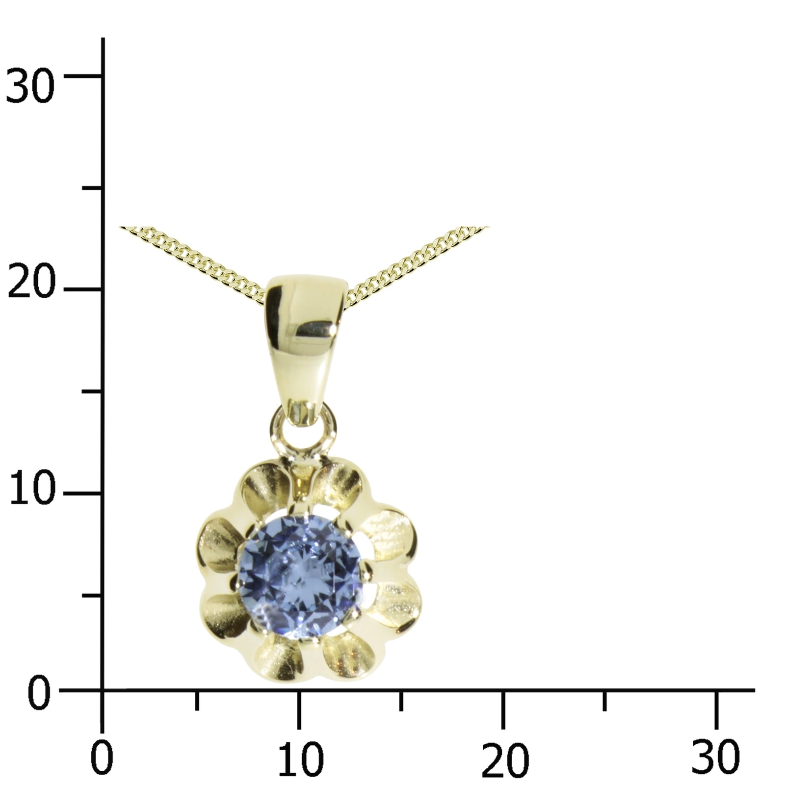 OSTSEE-SCHMUCK Kette und Anhänger Set »- Pia 6 mm - Gold 333/000 - sy. Aquamarin«