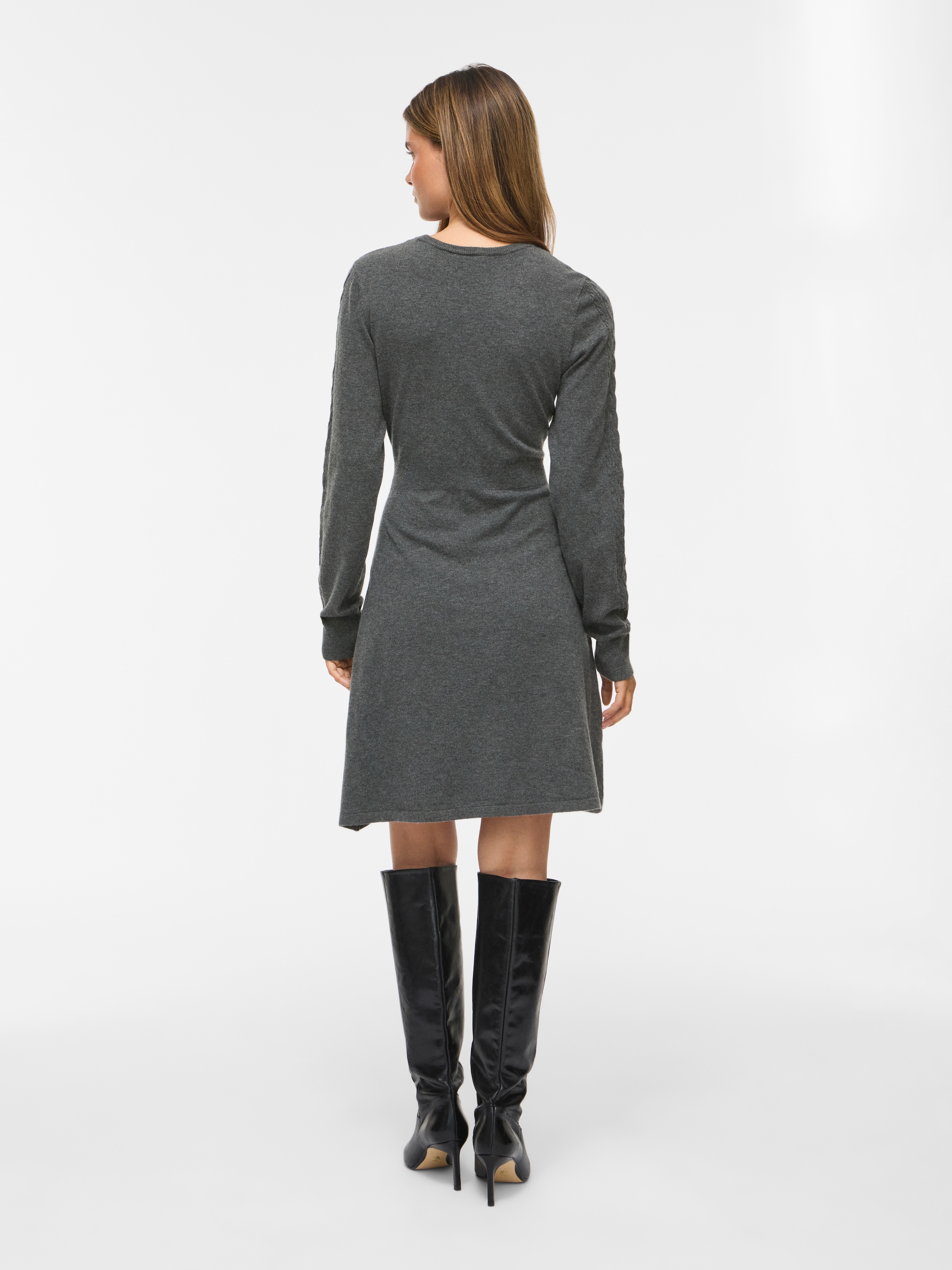 Vila Minikleid »VIKERRY O-NECK L/S CABLE KNIT DRESS NOOS« aus Materialmix mit Viskose
