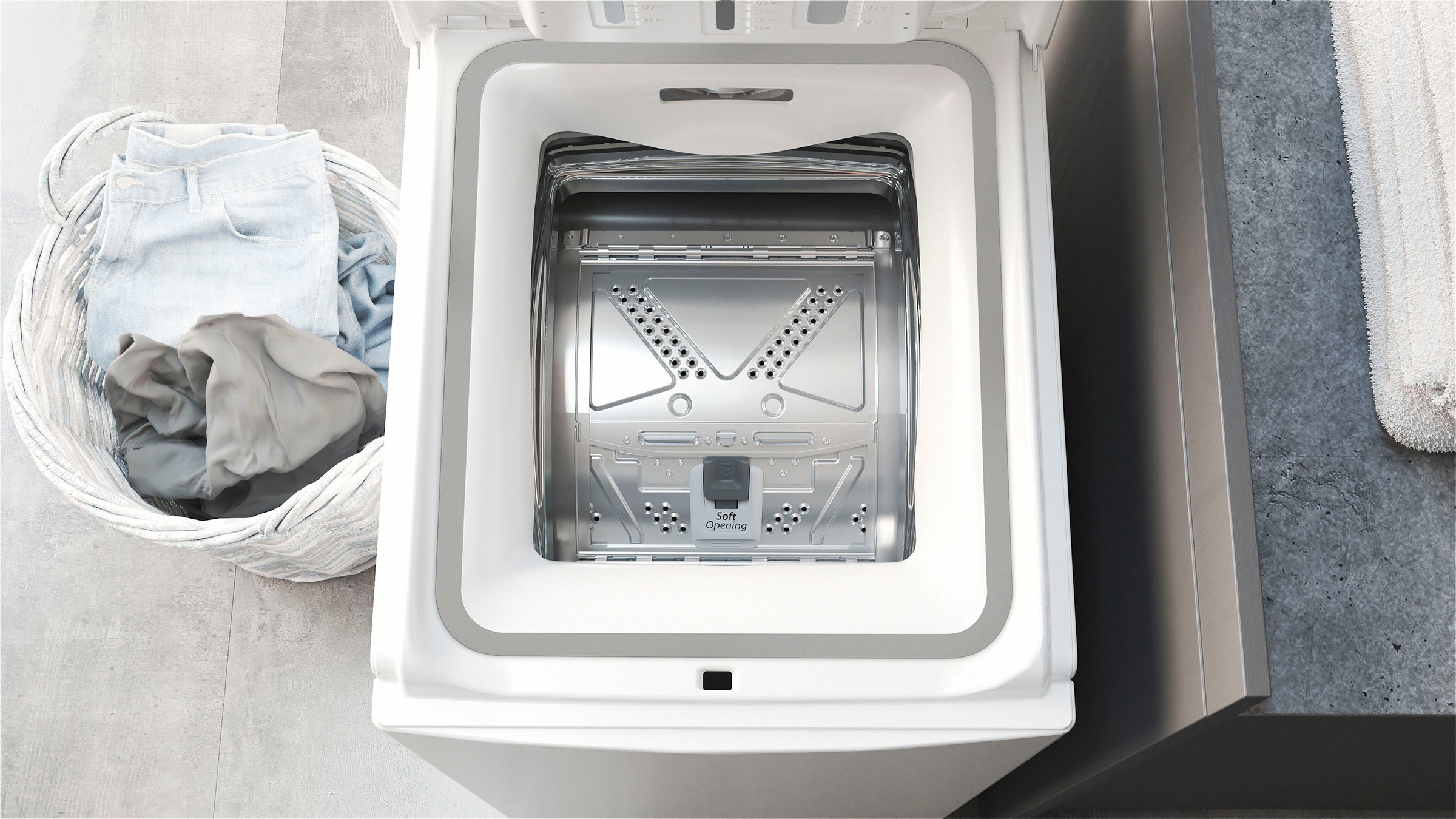 BAUKNECHT Waschmaschine Toplader »WMT ZEN 612 B SD«, 6 kg, Kurz 30 min., Vollwasserschutz, SoftOpening, Startzeitvorwahl