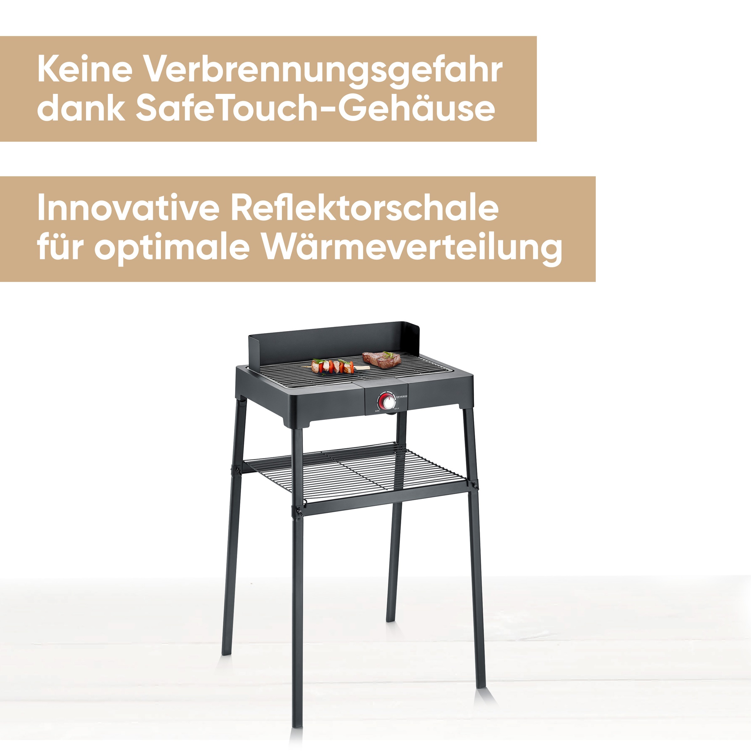 Severin Standgrill »PG 8566«, 2200 W, Elektrogrill mit Grillrost, als Stand- oder Tischgrill nutzbar