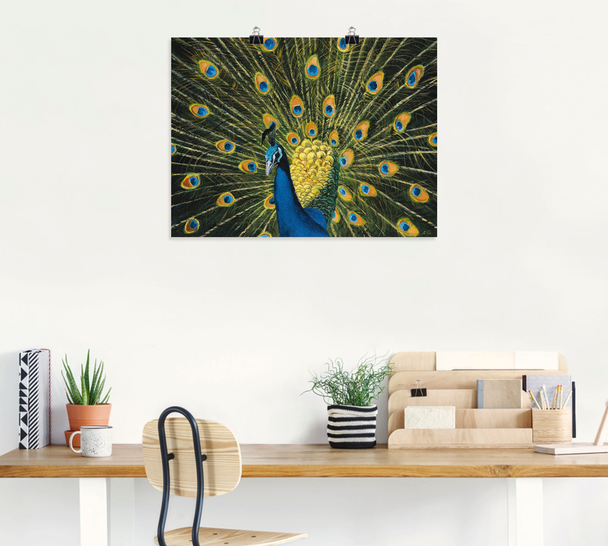 Artland Wandbild »Pfau«, Vögel, (1 St.), als Alubild, Outdoorbild, Leinwandbild, Poster, Wandaufkleber