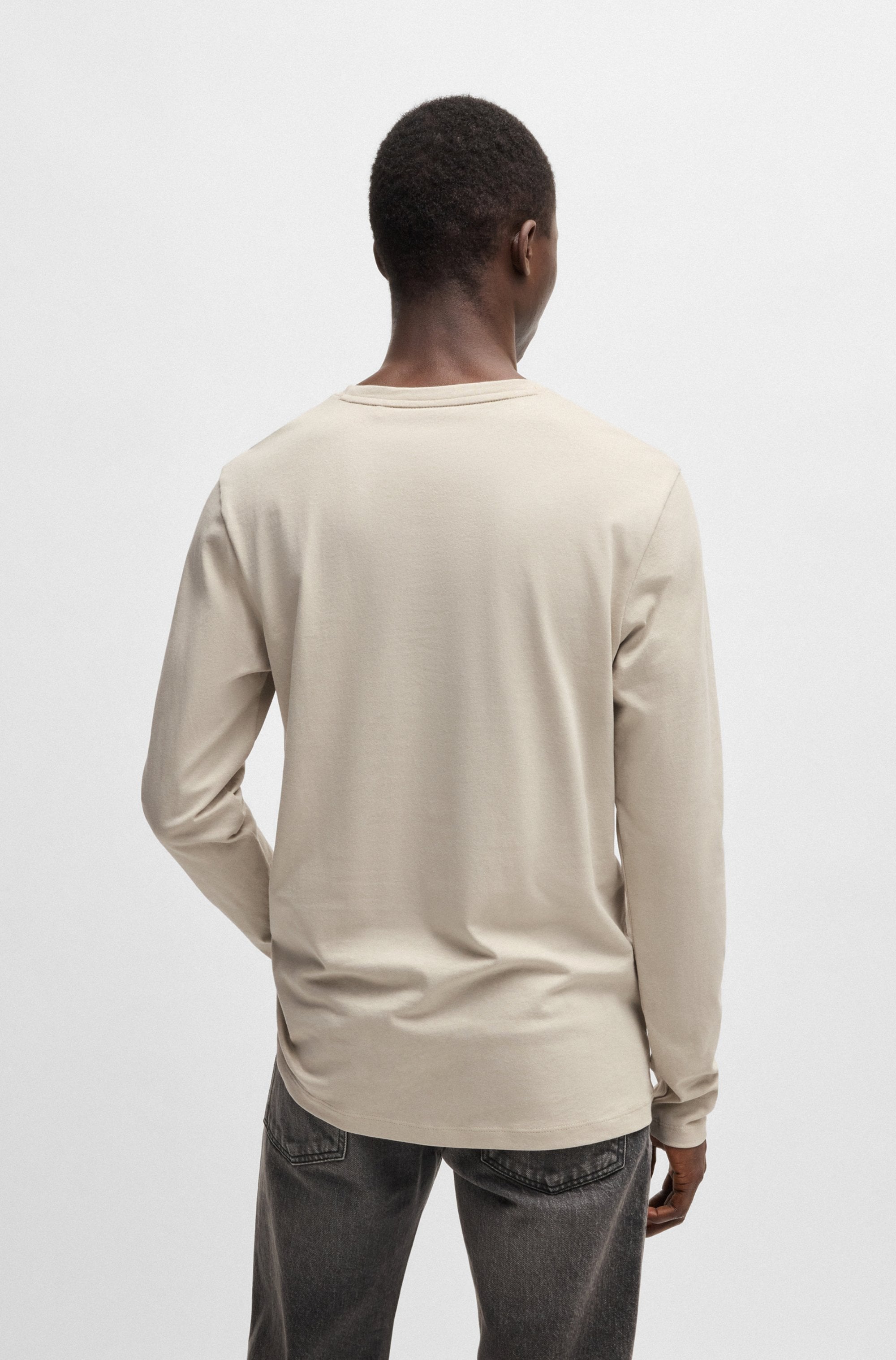 BOSS ORANGE Langarmshirt »Tacks«, mit Markenlogo auf der Brust