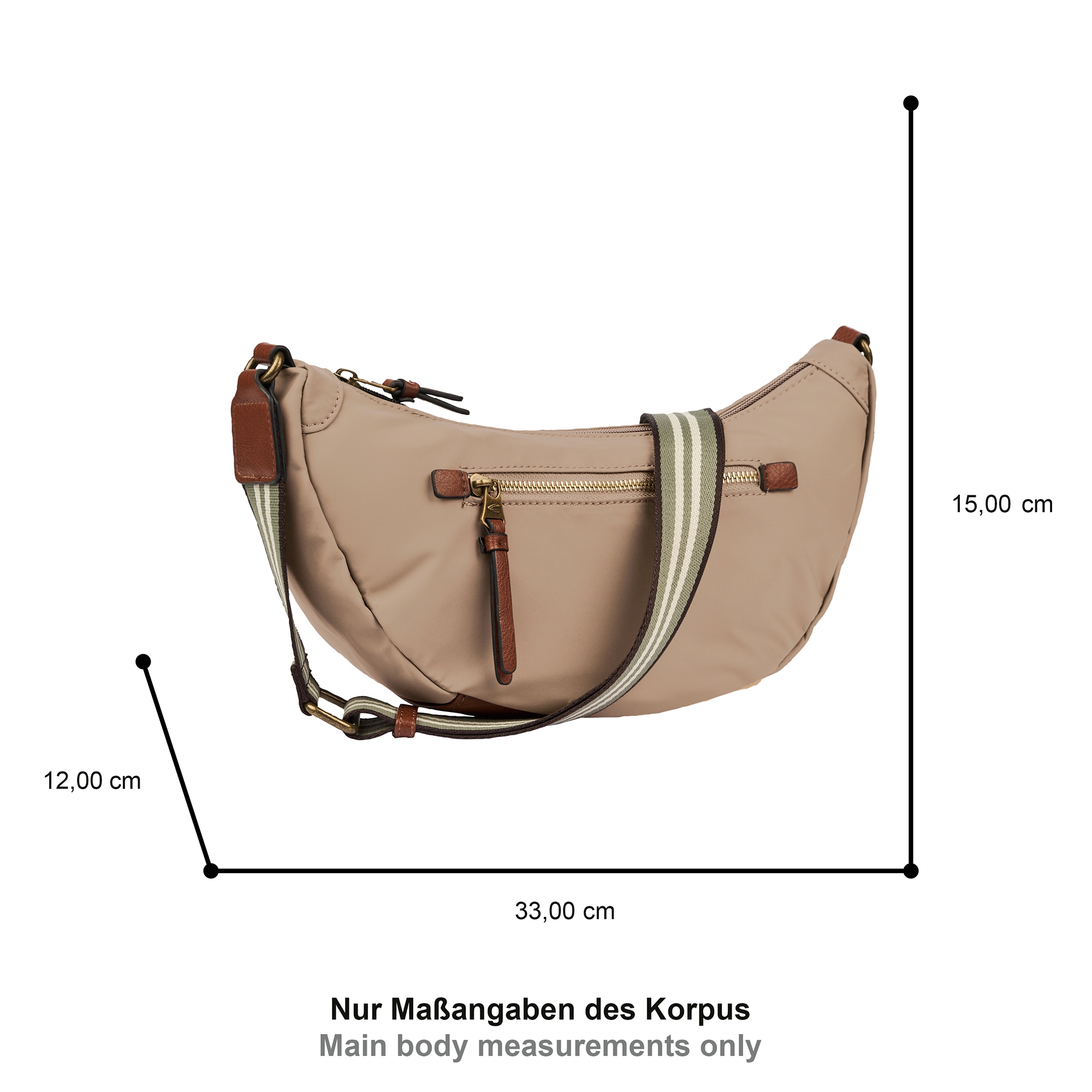 camel active Handtasche »Bari« aus hochwertigem matten Nylon mit gestreiftem Gewebeband