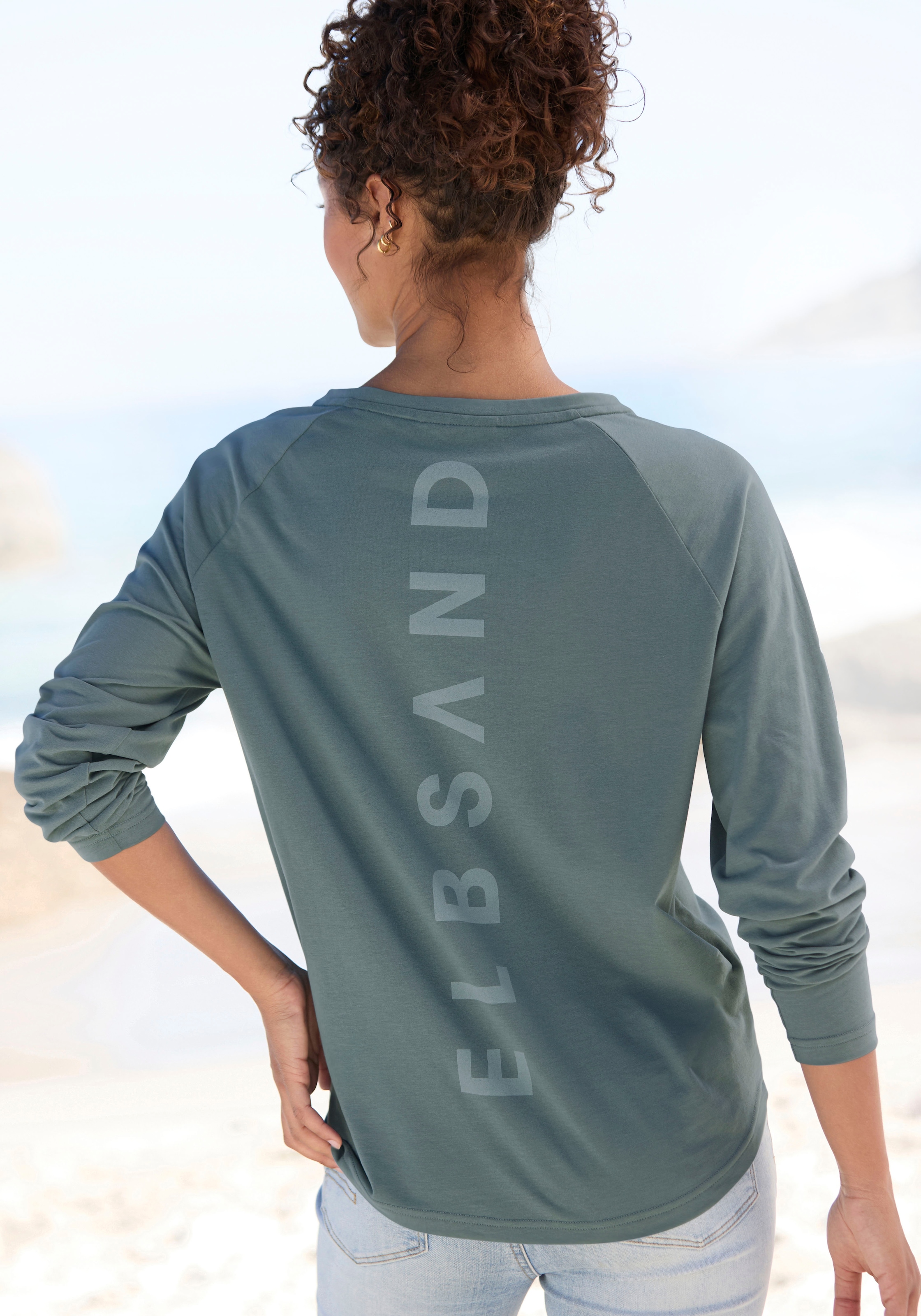 Elbsand Longsleeve »Tinna«, mit Logodruck hinten, Langarmshirt aus Baumwoll-Mix, sportlich-casual