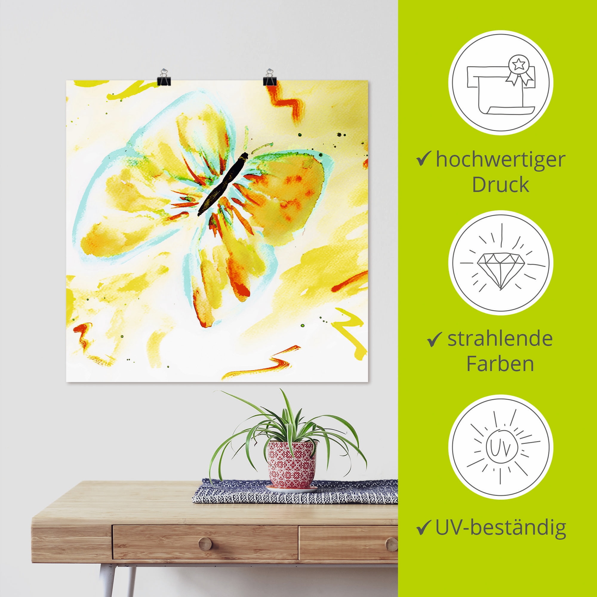 Artland Poster »Schmetterling« Insekten 1 Stk. tlg. ohne Rahmen