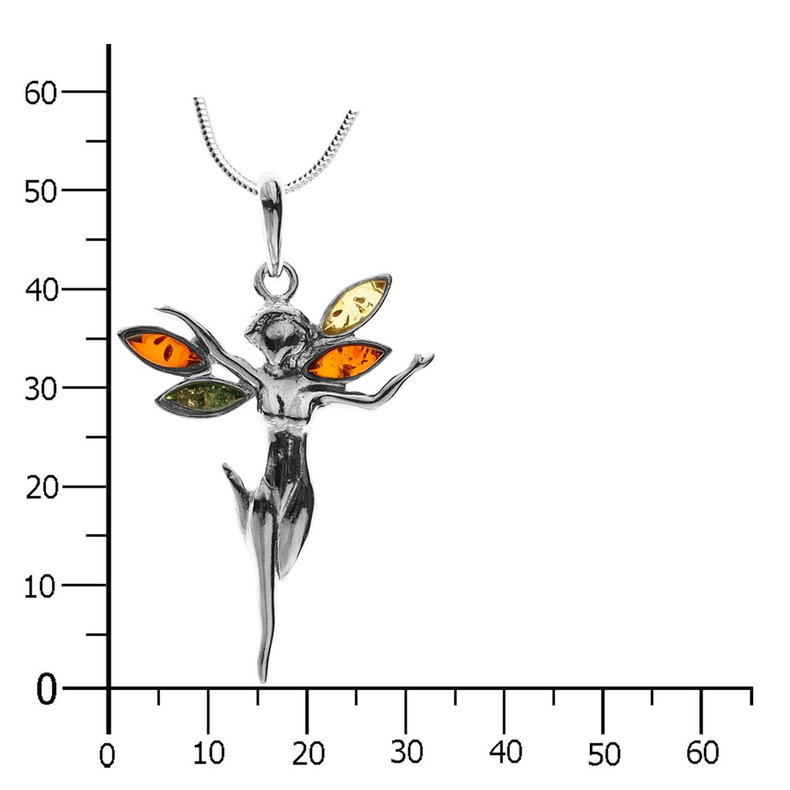 OSTSEE-SCHMUCK Kette mit Anhänger »- Elfe - Silber 925/000 - Bernstein«