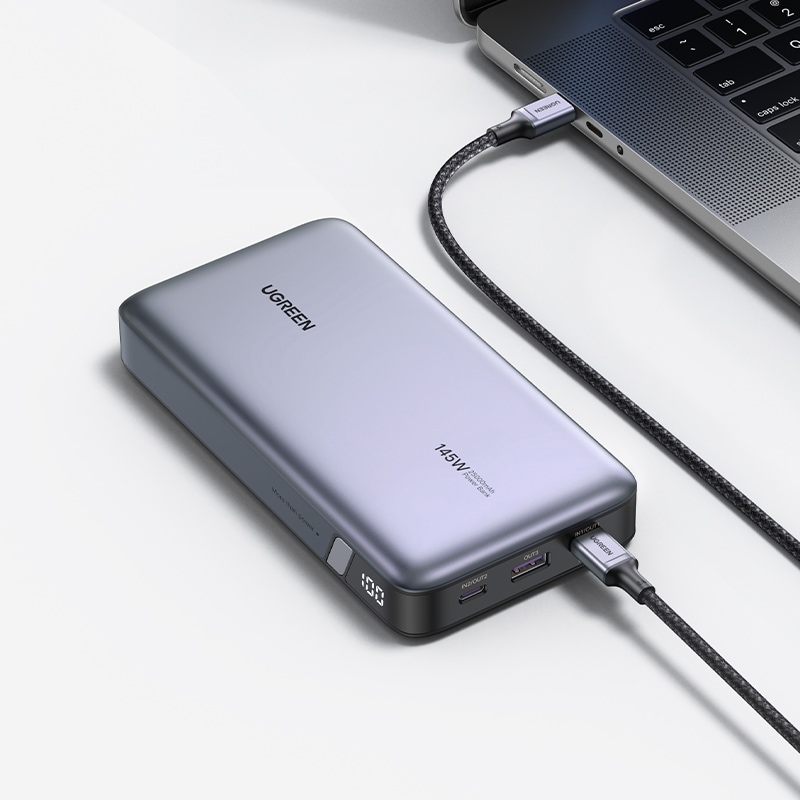 UGREEN Powerbank, 25000 mAh, Turbo-Ladung, 145W, viel Kapazität: drei Geräte gleichzeitig laden