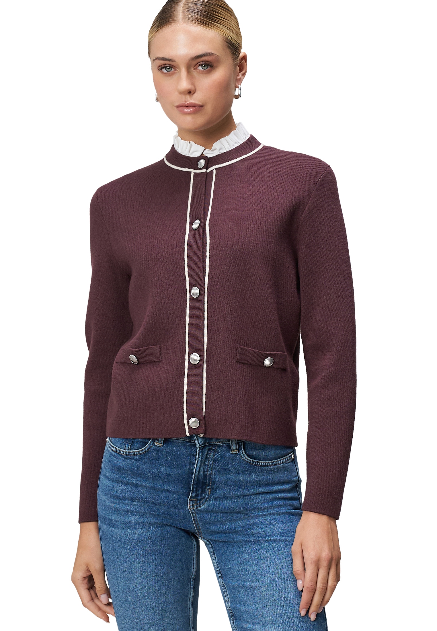Zero Strickjacke »Strickjacke mit Ziertaschen«