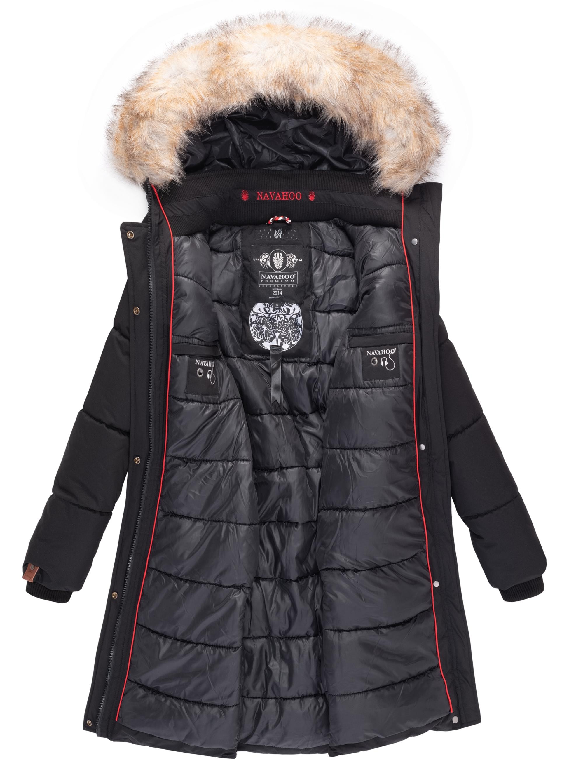 Navahoo Wintermantel »Wintermantel Halina«, modischer Damen Winter Steppmantel mit Kapuze