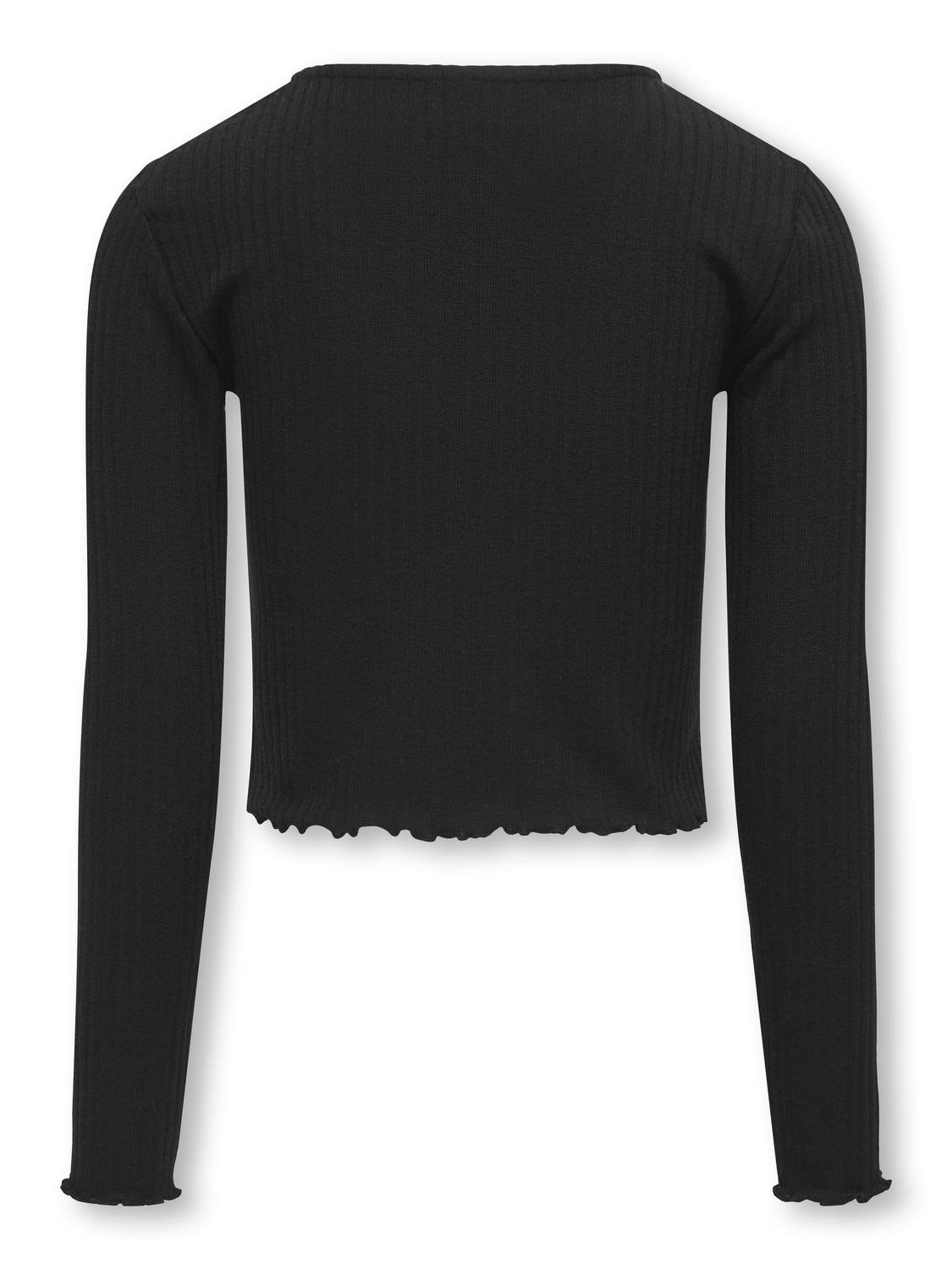 KIDS ONLY Langarmshirt »KOGNELLA L/S O-NECK TOP JRS NOOS«, in kurzer Form und mit süßen Wellenkanten am Saum