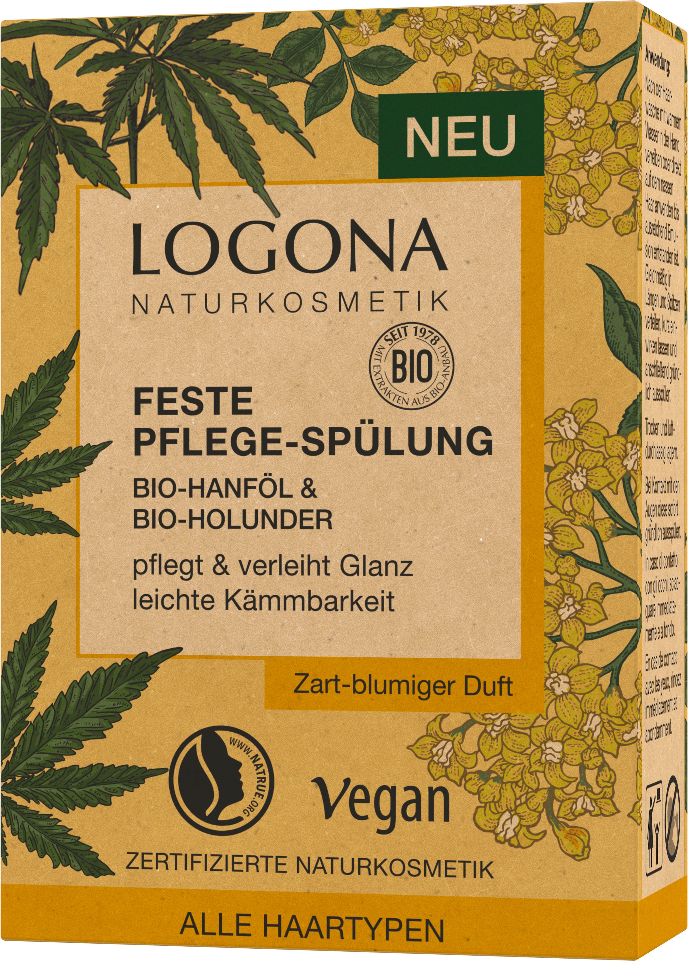 LOGONA Haarspülung »Logona Feste Spülung Hanföl & Holunder«