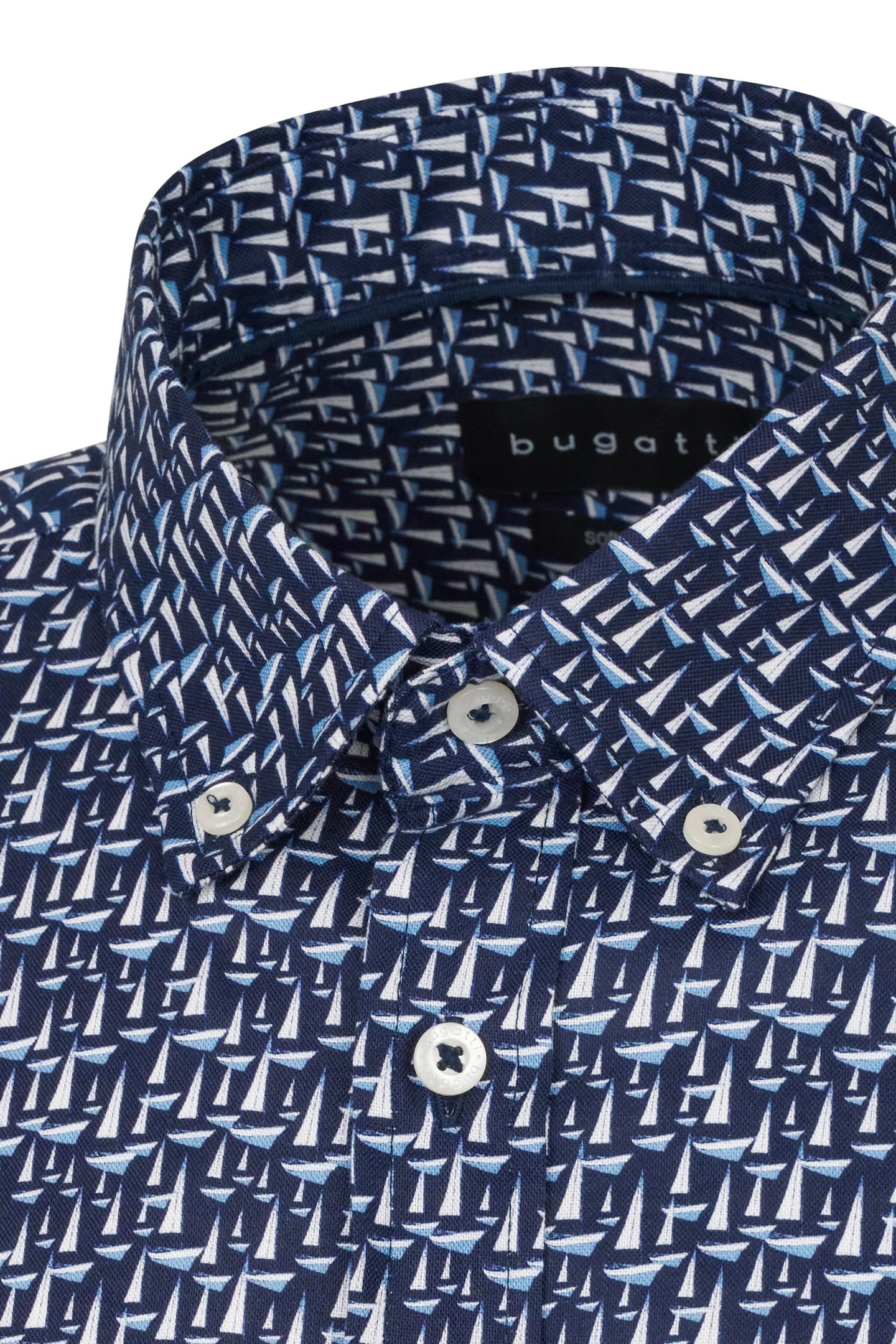 bugatti Langarmhemd, mit Button-Down-Kragen