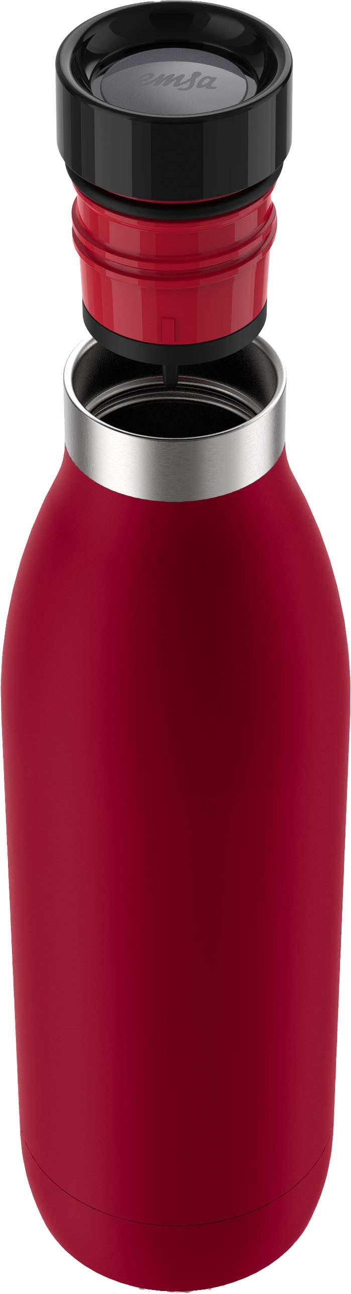Emsa Isolierflasche »Trinkflasche Bludrop«, (1 tlg.), Edelstahl, Quick-Press Deckel, 360° Trinkgenuss, 12h warm/24h kühl