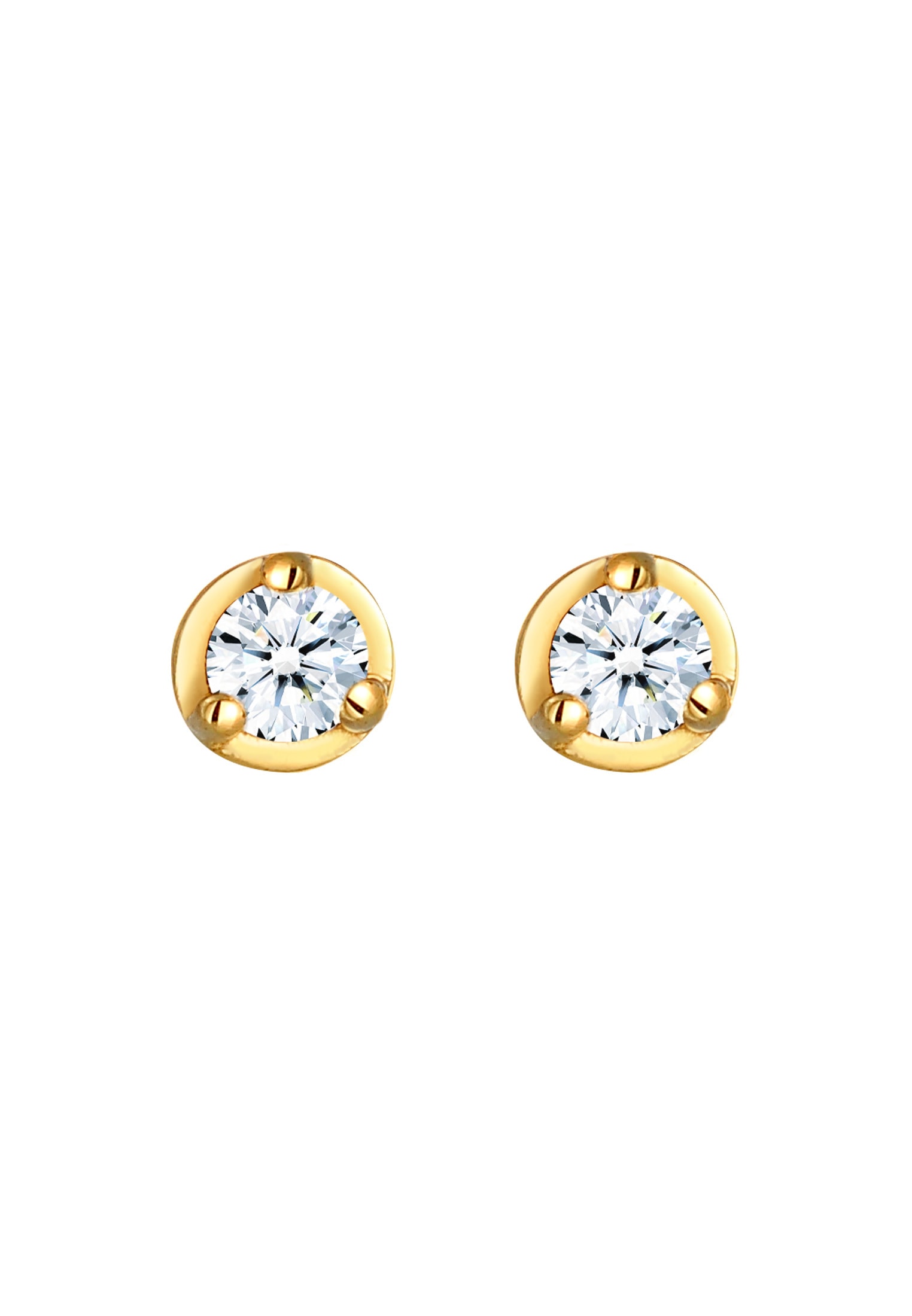 Elli DIAMONDS Paar Ohrstecker »Ohrringe Ohrstecker Diamant Weiß Brillantschliff (0.06 ct) 585 Gelbgold«