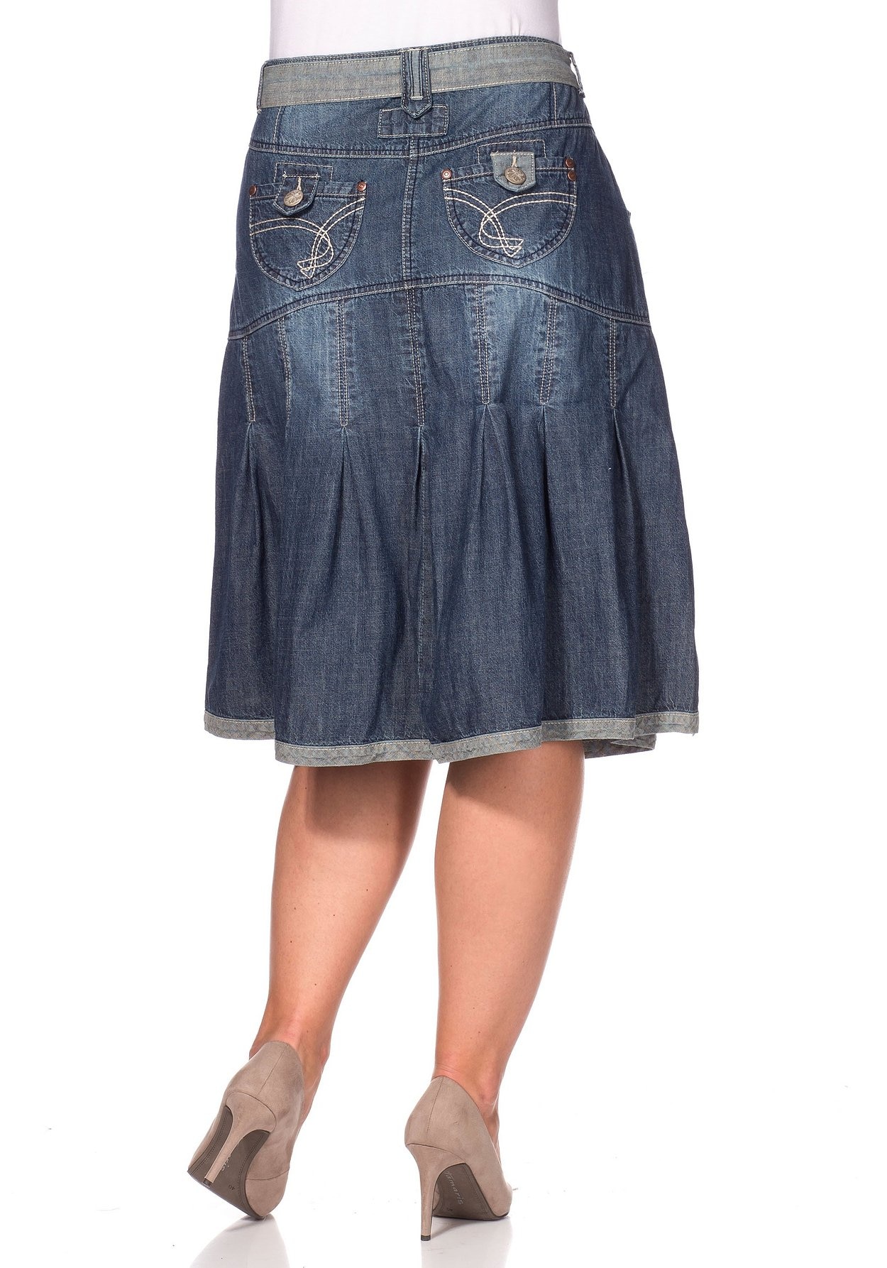 Sheego Jeansrock »Jeansrock Saumabschluss hell abgesetzt«