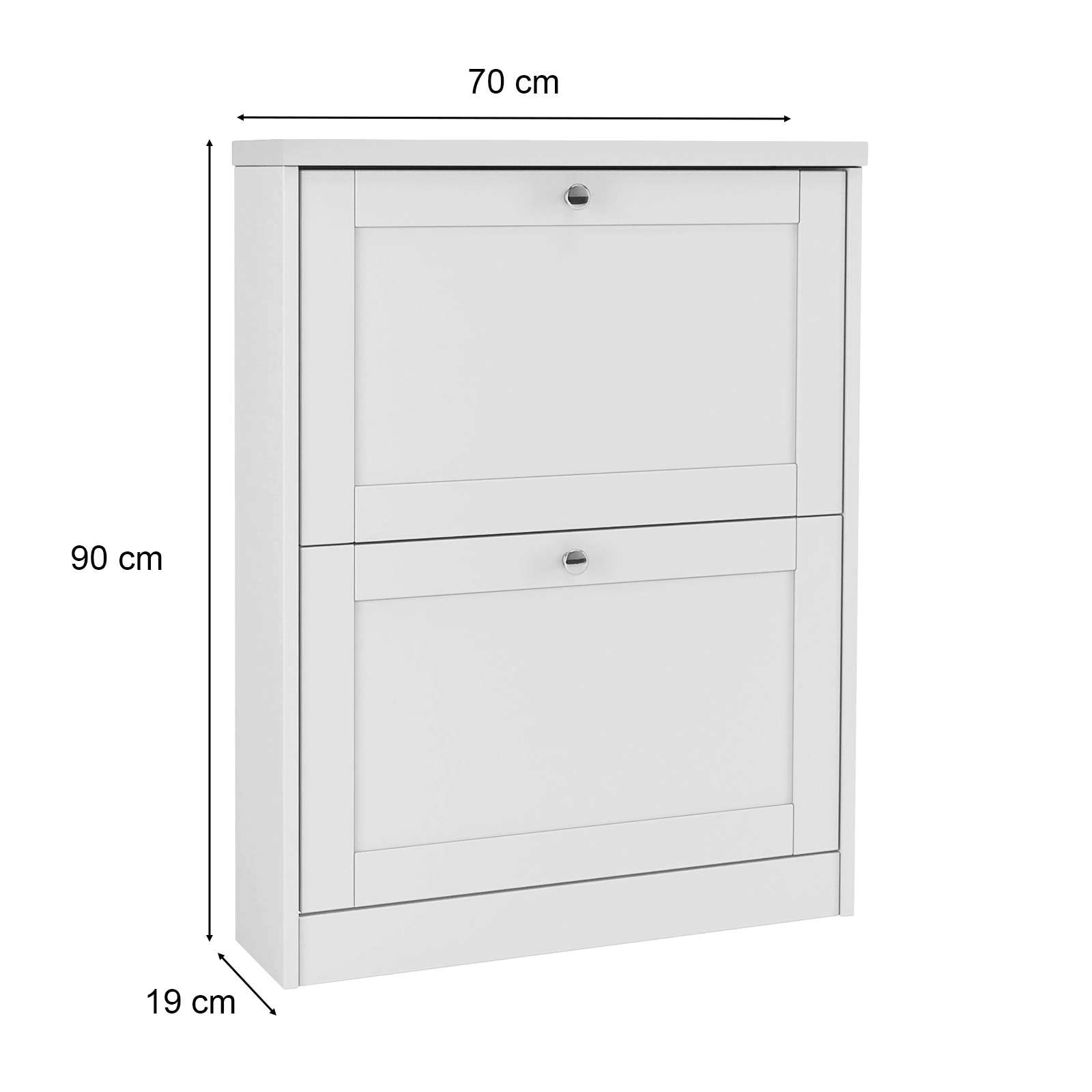 OTTO home Schuhschrank »Heide« Breite 70 cm, mit 2 Klappen und Facettenfront