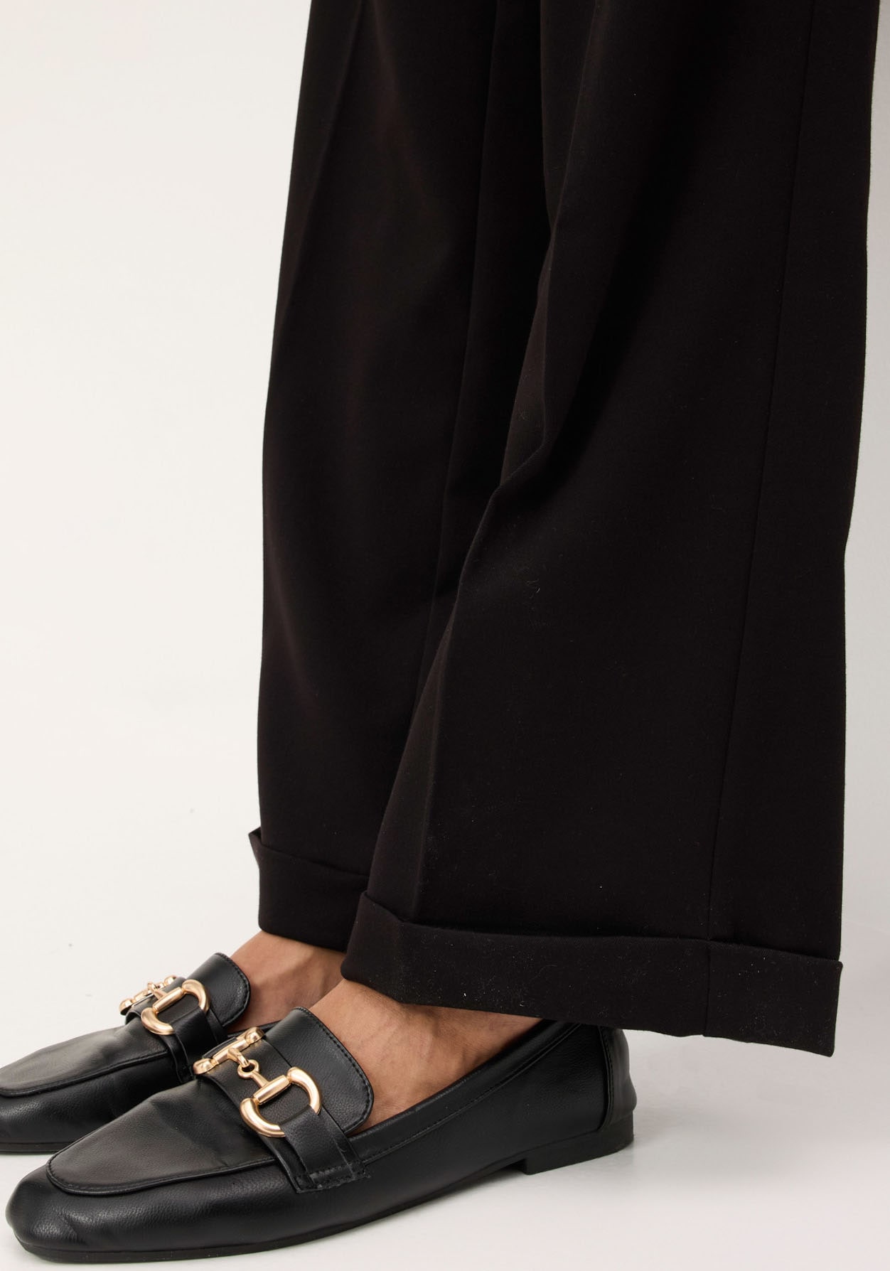 bonprix Marlene-Hose »Marlenehose«  weite Hose, mit Bügelfalte und Umschlagsaum, lockere Passform