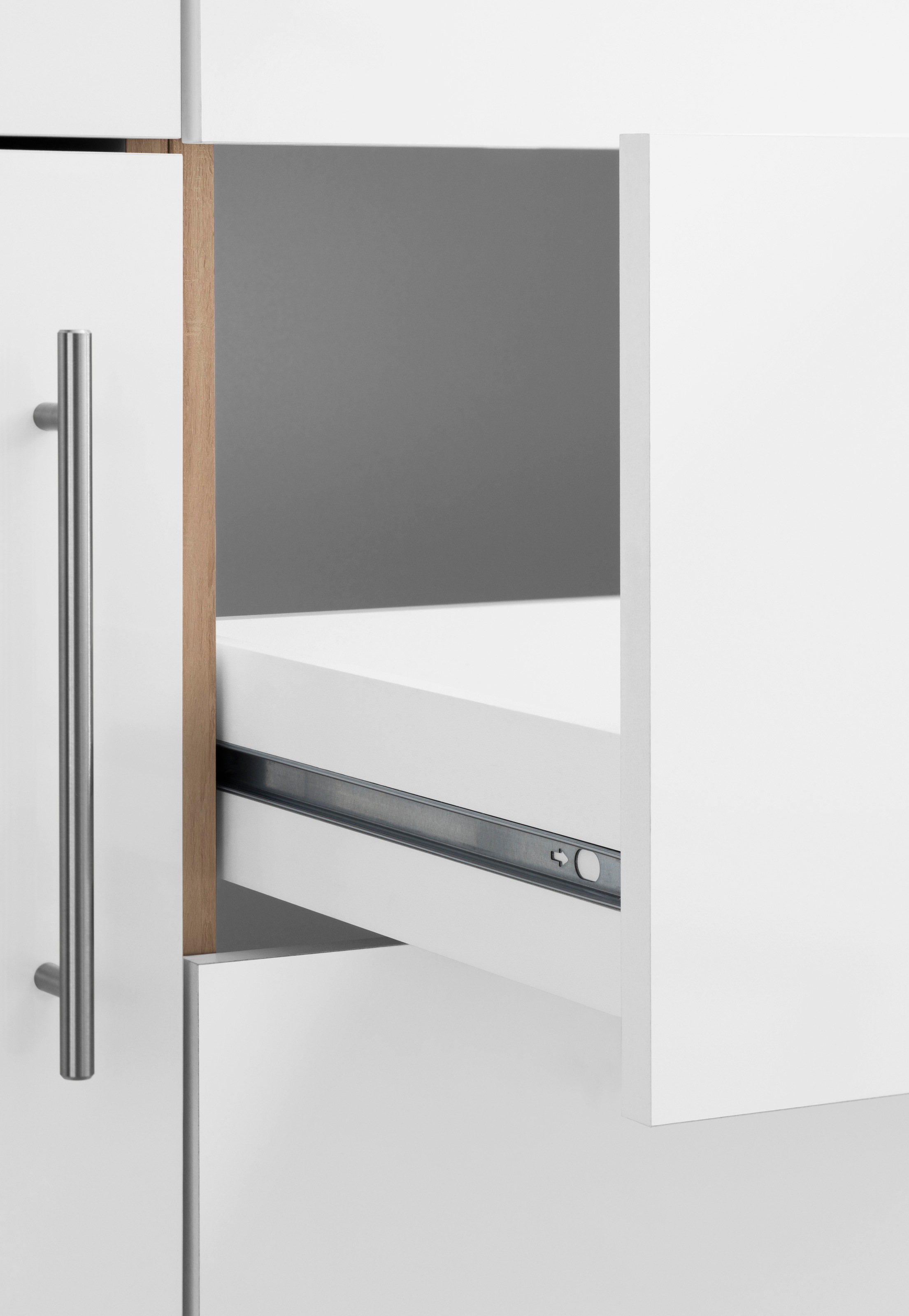 wiho Küchen Küchenzeile »Cali«, mit E-Geräten, Breite 360 cm mit Metallgriffen