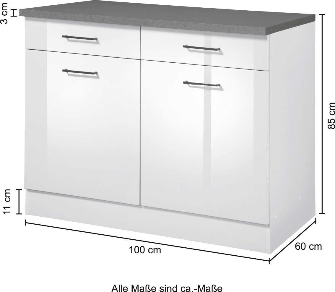 KOCHSTATION Unterschrank »KS-Trier« Breite 100 cm, für viel Stauraum