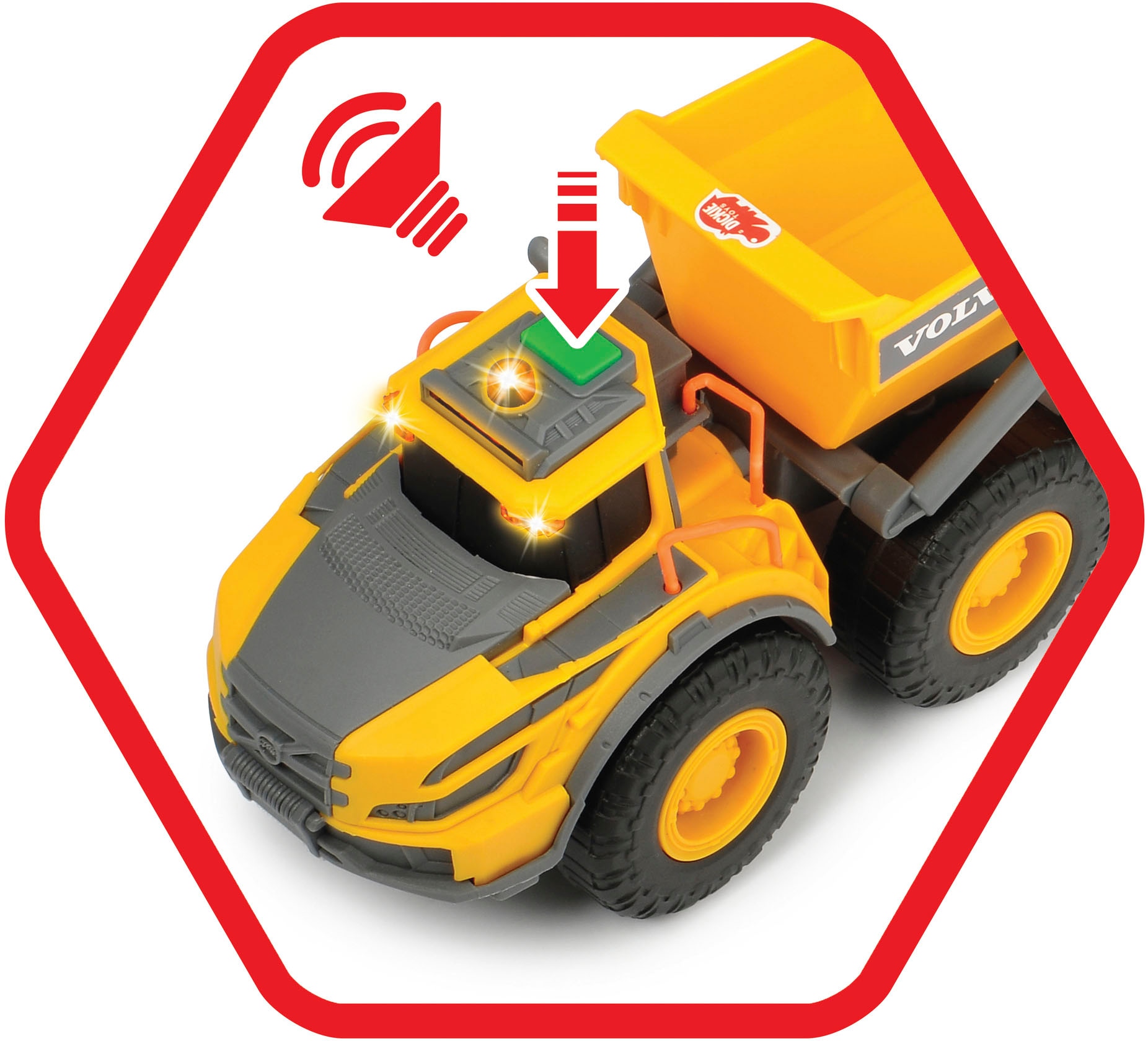 Dickie Toys Spielzeug-Baumaschine »Volvo Articulated Hauler«, mit Licht & Sound