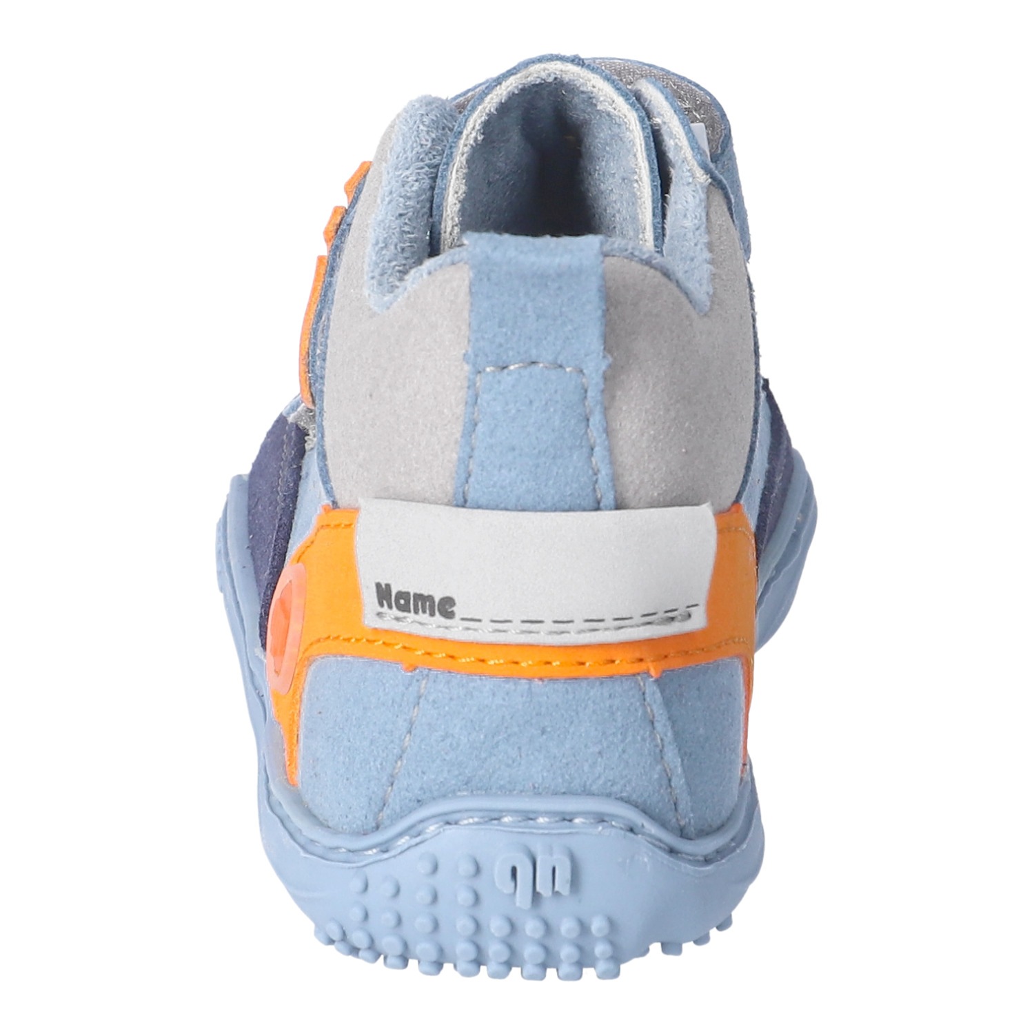 qnuffs Barfußschuh »Kastanie«  Klettschuh, mit Namensschild an der Ferse, kürzbarer Klettriemen