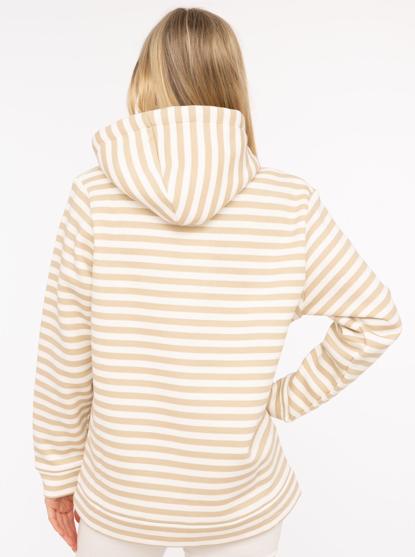 Zwillingsherz Kapuzensweatshirt »"Streifen Smile"«, gestreifter Hoodie mit SMILE Stickerei und Tasche