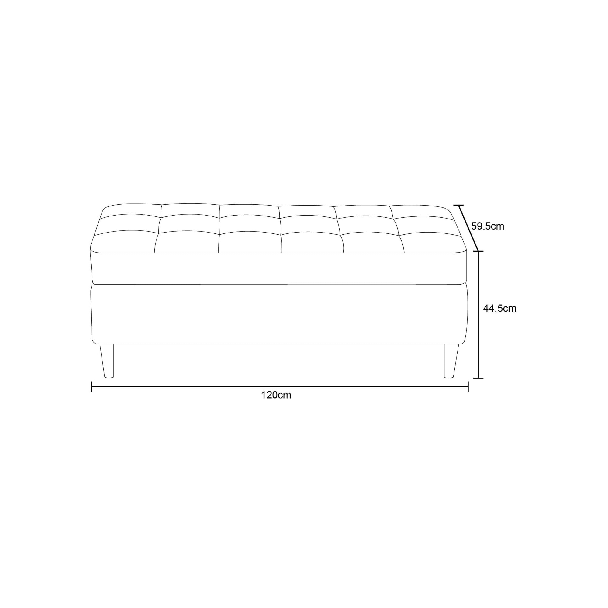 Dorel Home Hocker »LINDHUS, Breite 120 cm« Knopfsteppung, individuell zu kombinieren, Cord und Chenille-Bezug
