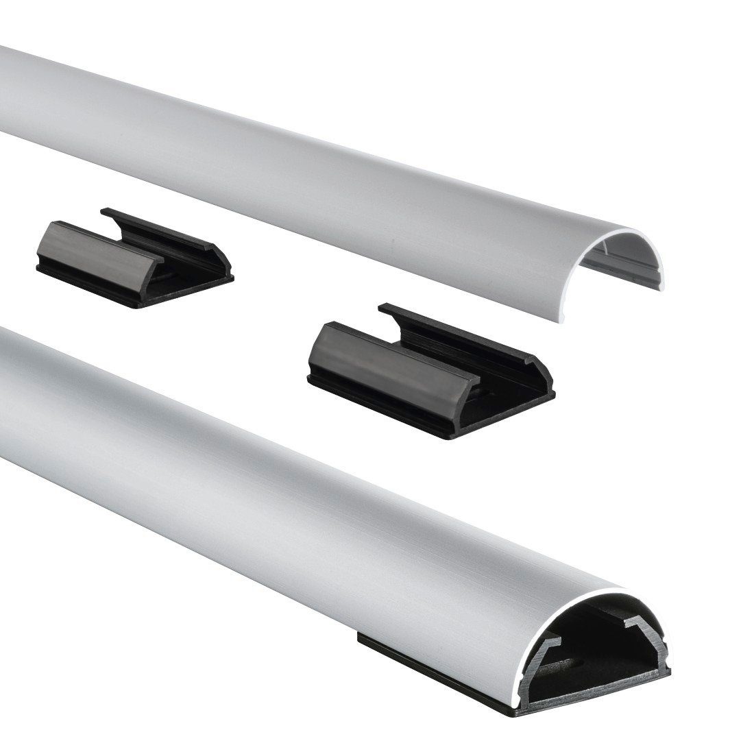 Alu-Kabelkanal, halbrund, 110/3,3/1,8 cm, Silber