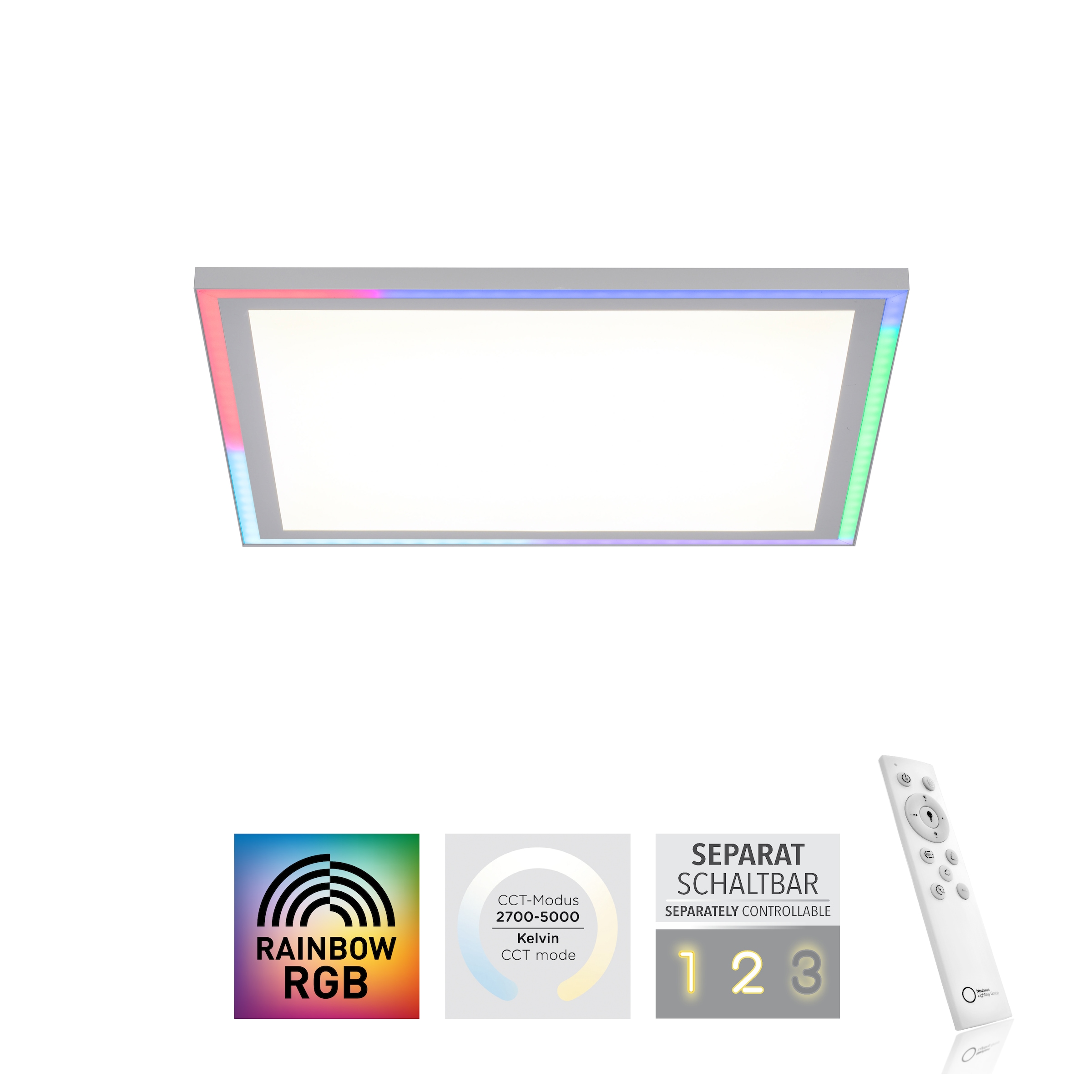 JUST LIGHT LED, inkl. kaufen CCT Funk 2 Fernbedienung, - flammig-flammig, RGB-Rainbow, OTTO Deckenleuchte über »EDGING«, dimmbar, bei