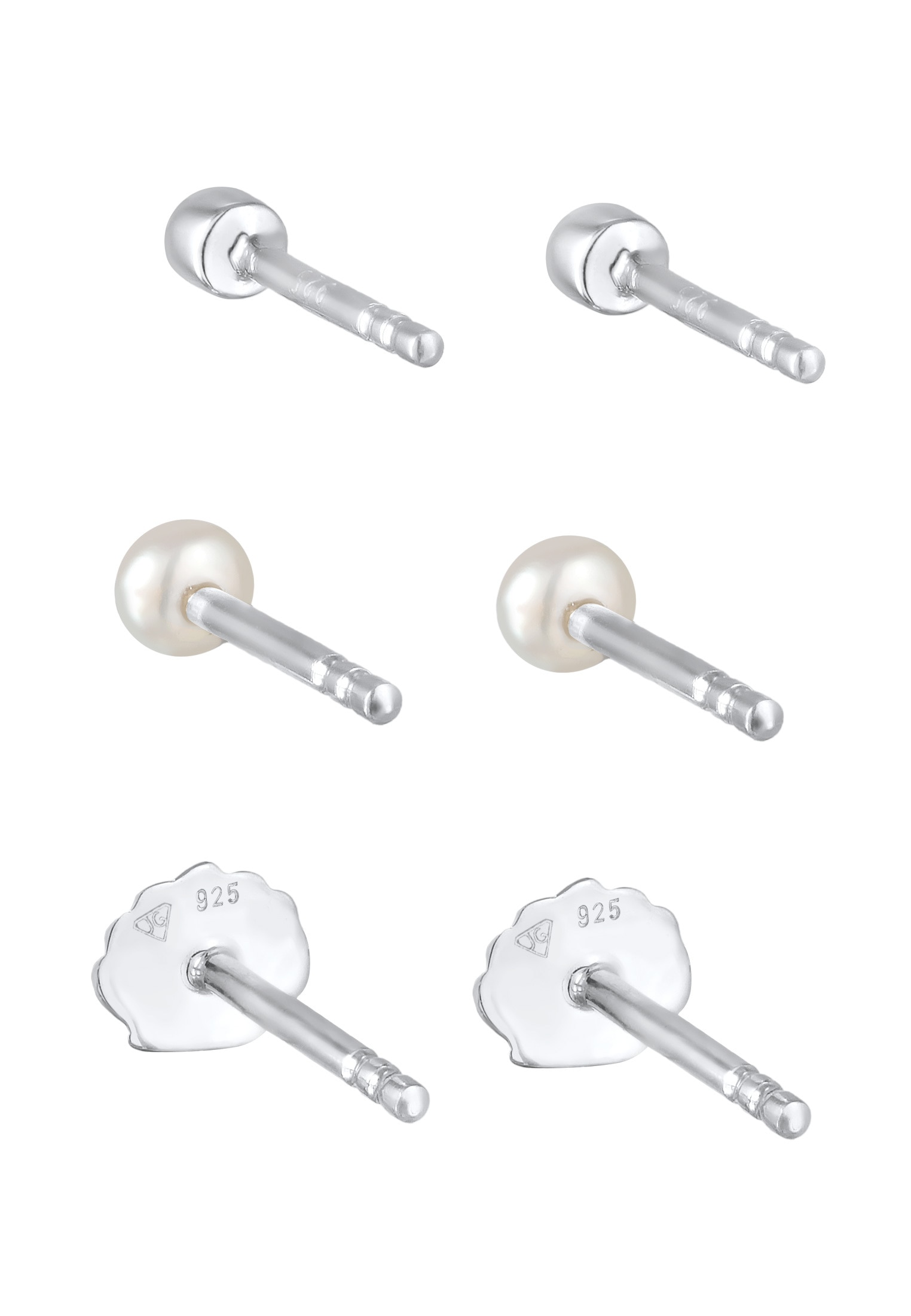 Elli Ohrstecker-Set »Ohrringe Kirstalle Süßwasserperlen Muschel 3er Set«