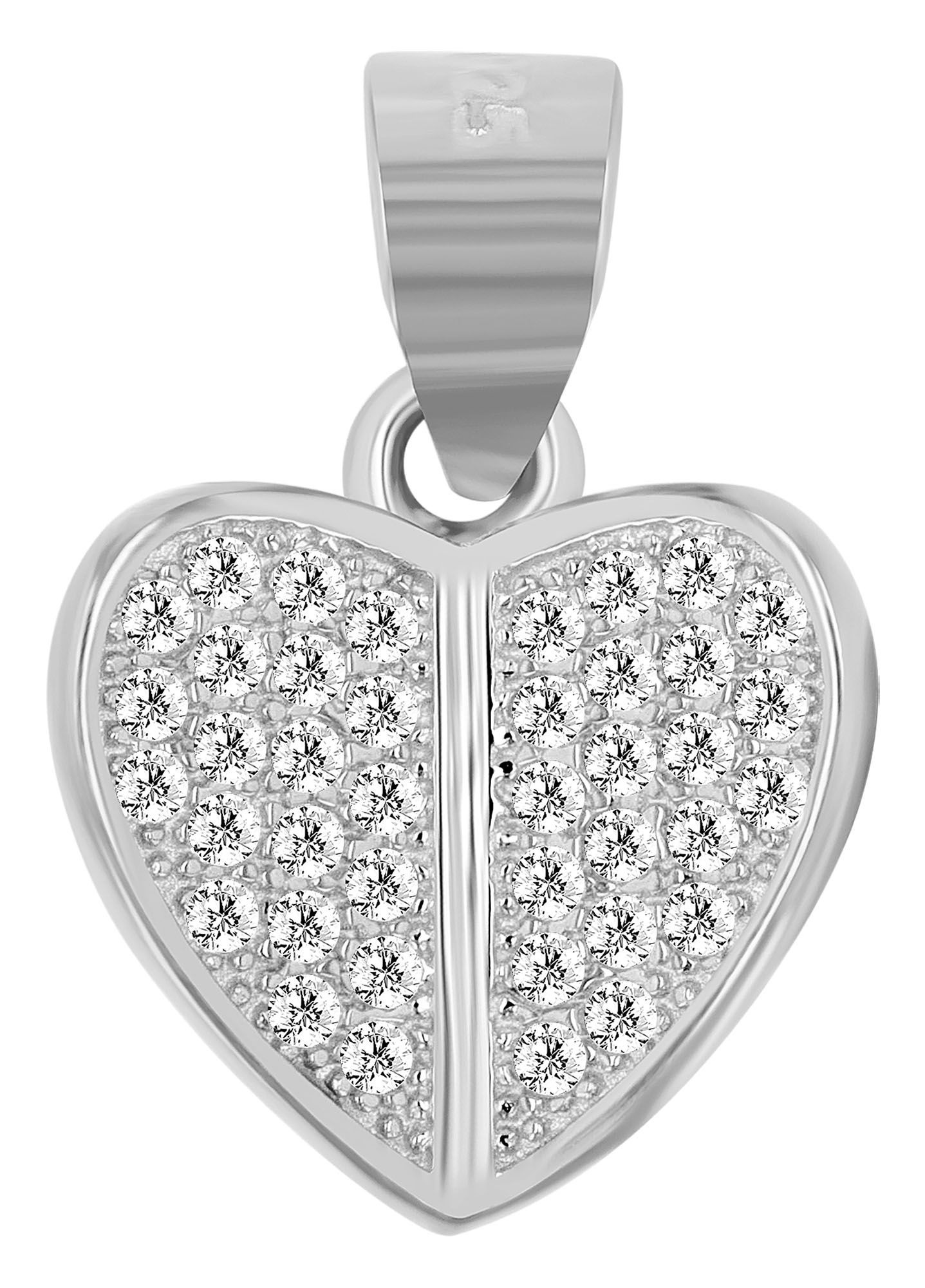 Adelia´s Kettenanhänger »Damen Anhänger ¿ Herzanhänger aus 925 Silber mit Zirkonia«