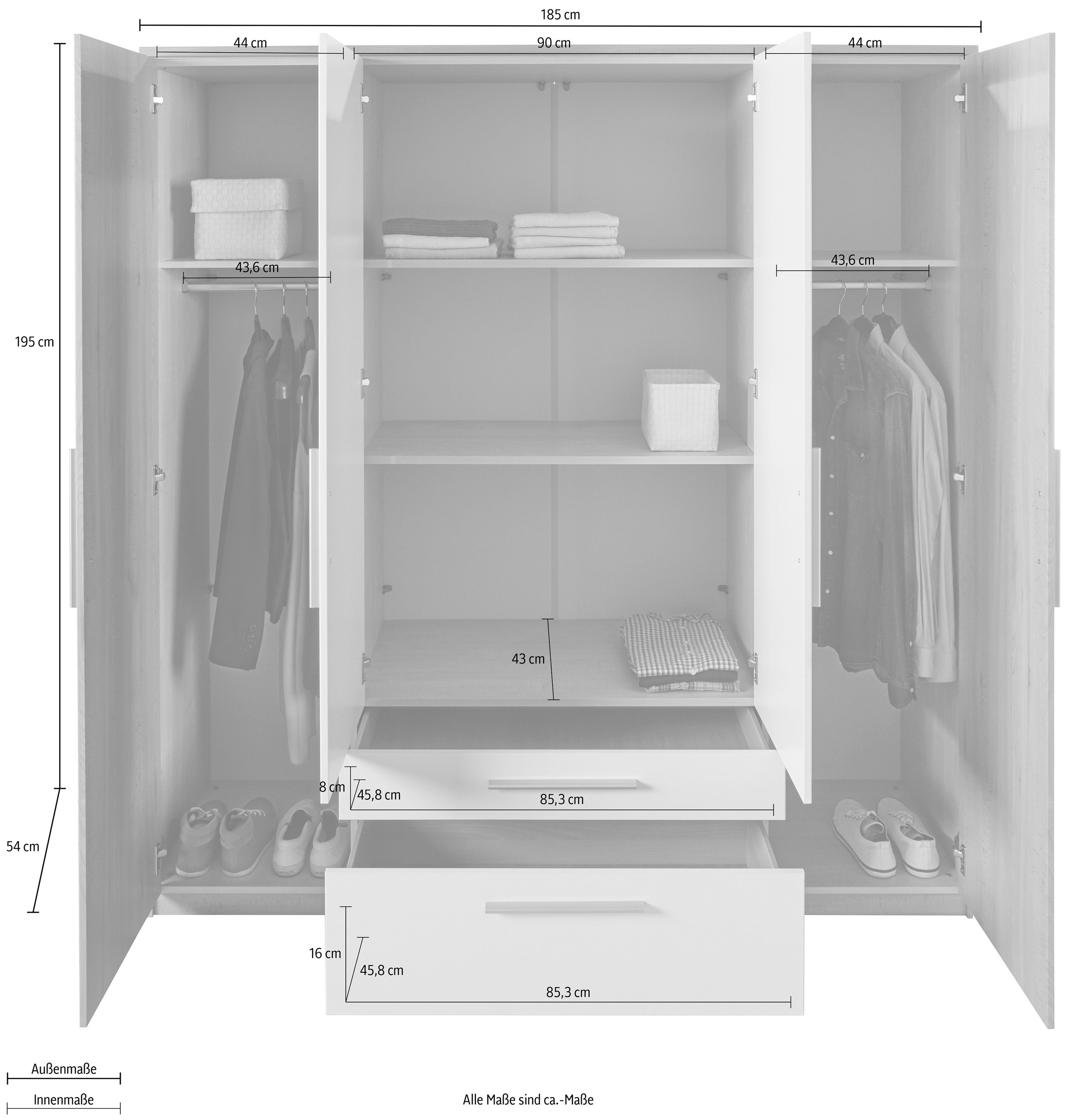 priess Kleiderschrank, in 3 Breiten