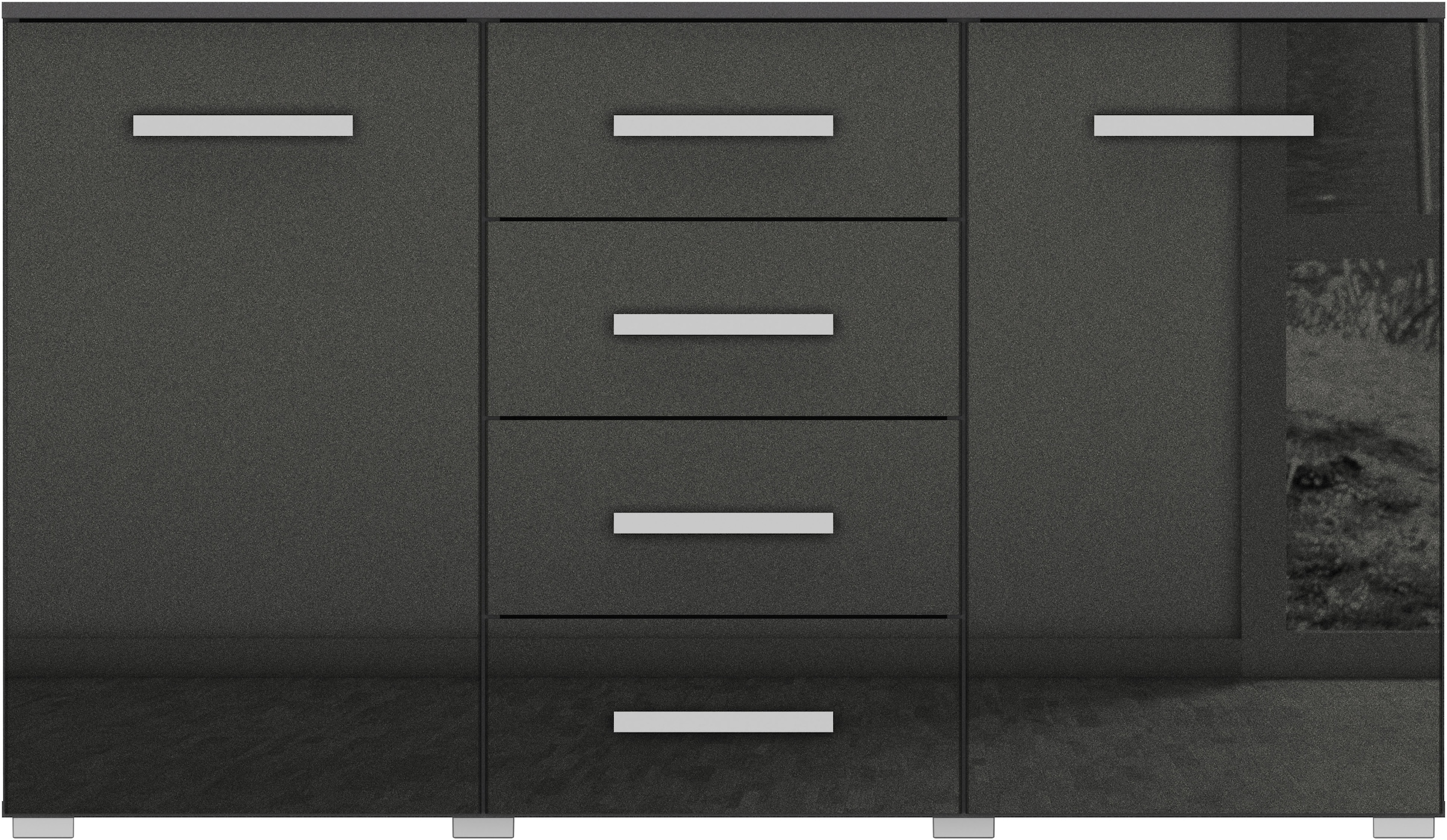rauch Schubkastenkommode »Sideboard Kommode Kombikommode KOLUNA mit Hochglanzfront« Breite 120 cm,  vier große Schubladen, mit insgesamt 4 Einlegeböden MADE IN GERMANY