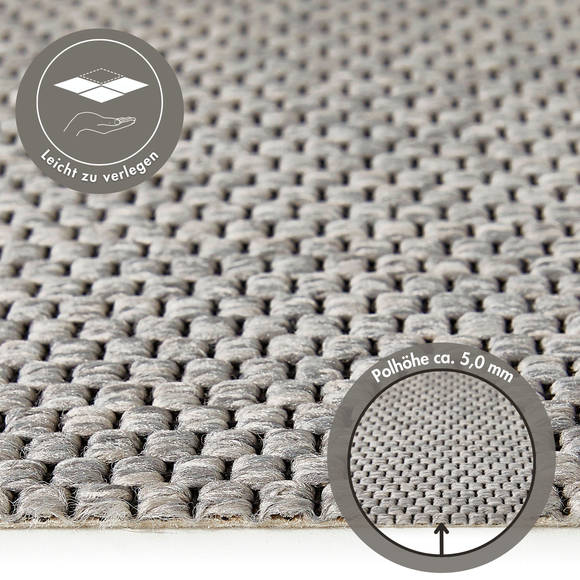 Andiamo Teppichboden »Odense, Made in Netherlands«, rechteckig, 8 mm Höhe, meliert, Breite 400 cm, mit Wabenstruktur, strapazierfähig & robust