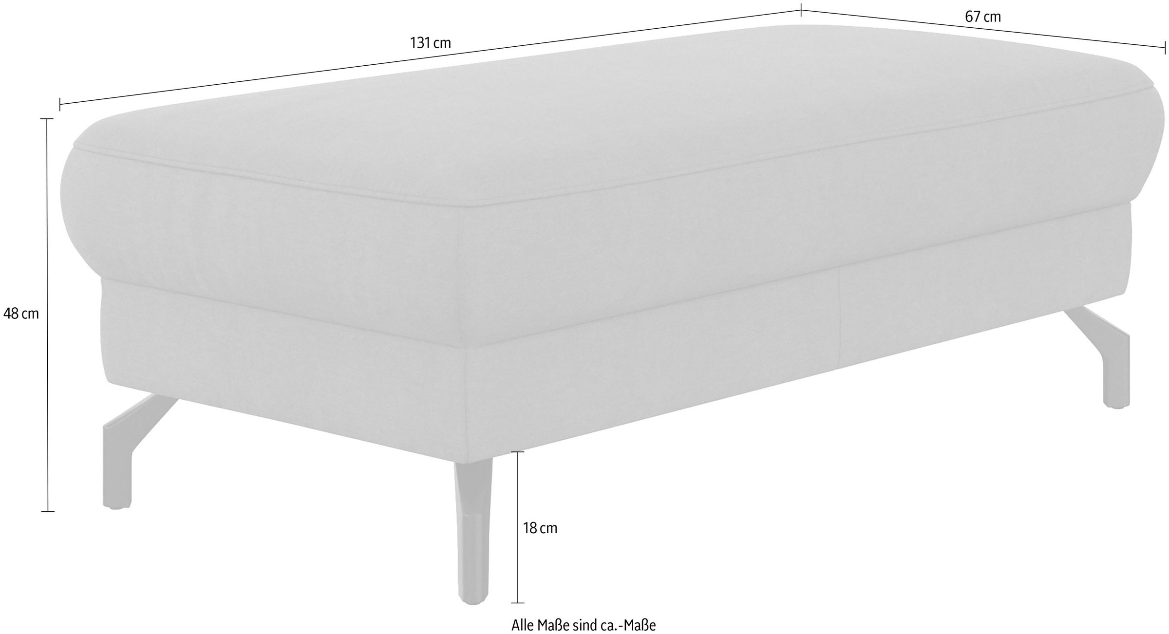 sit&more Hockerbank »Cinturo«, mit Federkern, Sitzhöhe 48 cm